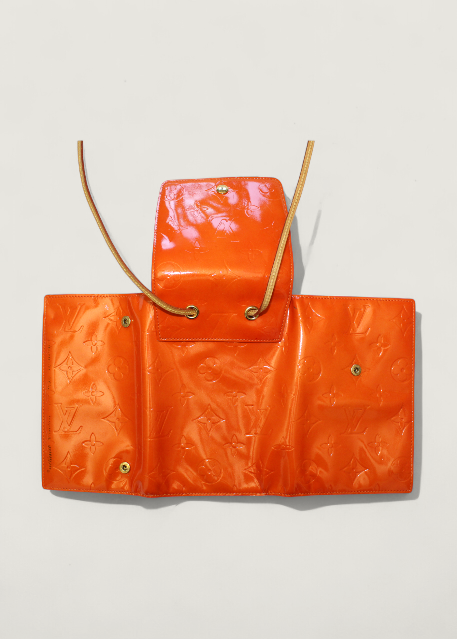 Preloved | Louis Vuitton Monogram Vernis Walker Pochette Crossbody Pung i Orange Patent Læder