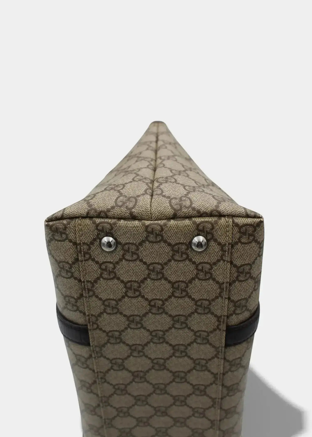 Preloved | Gucci GG Monogram Totebag med Brun Læder Gucci