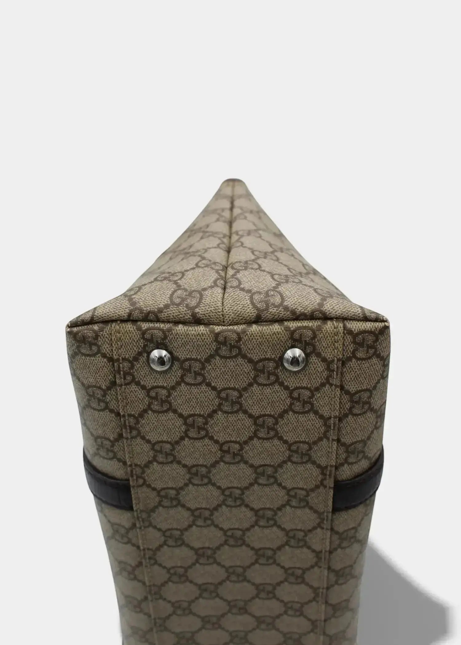 Preloved | Gucci GG Monogram Totebag med Brun Læder Gucci