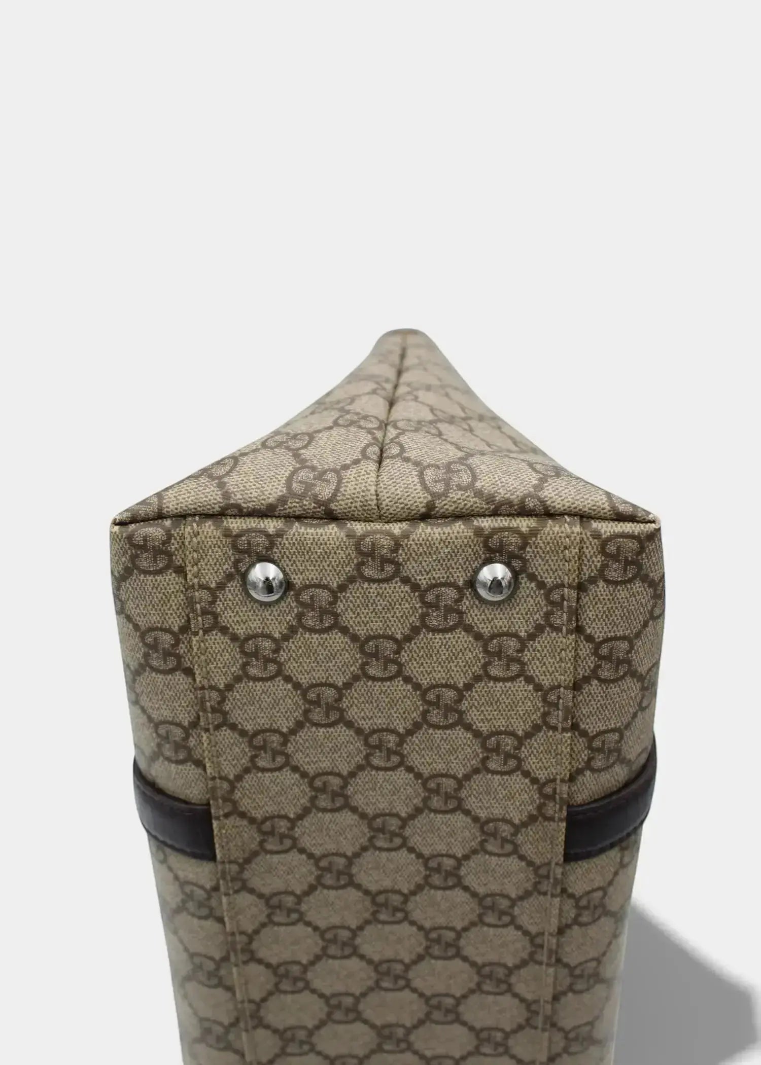 Preloved | Gucci GG Monogram Totebag med Brun Læder Gucci