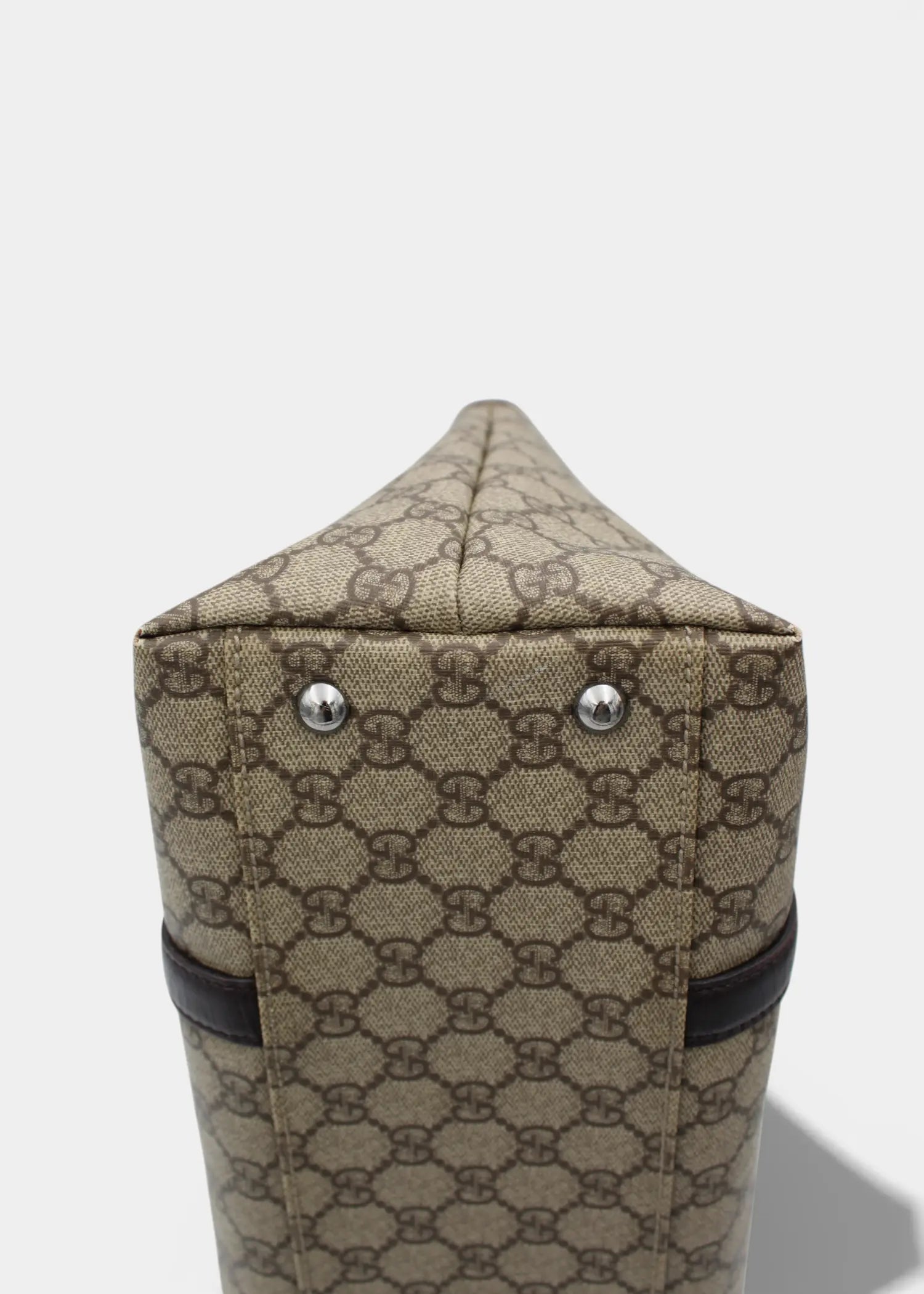 Preloved | Gucci GG Monogram Totebag med Brun Læder