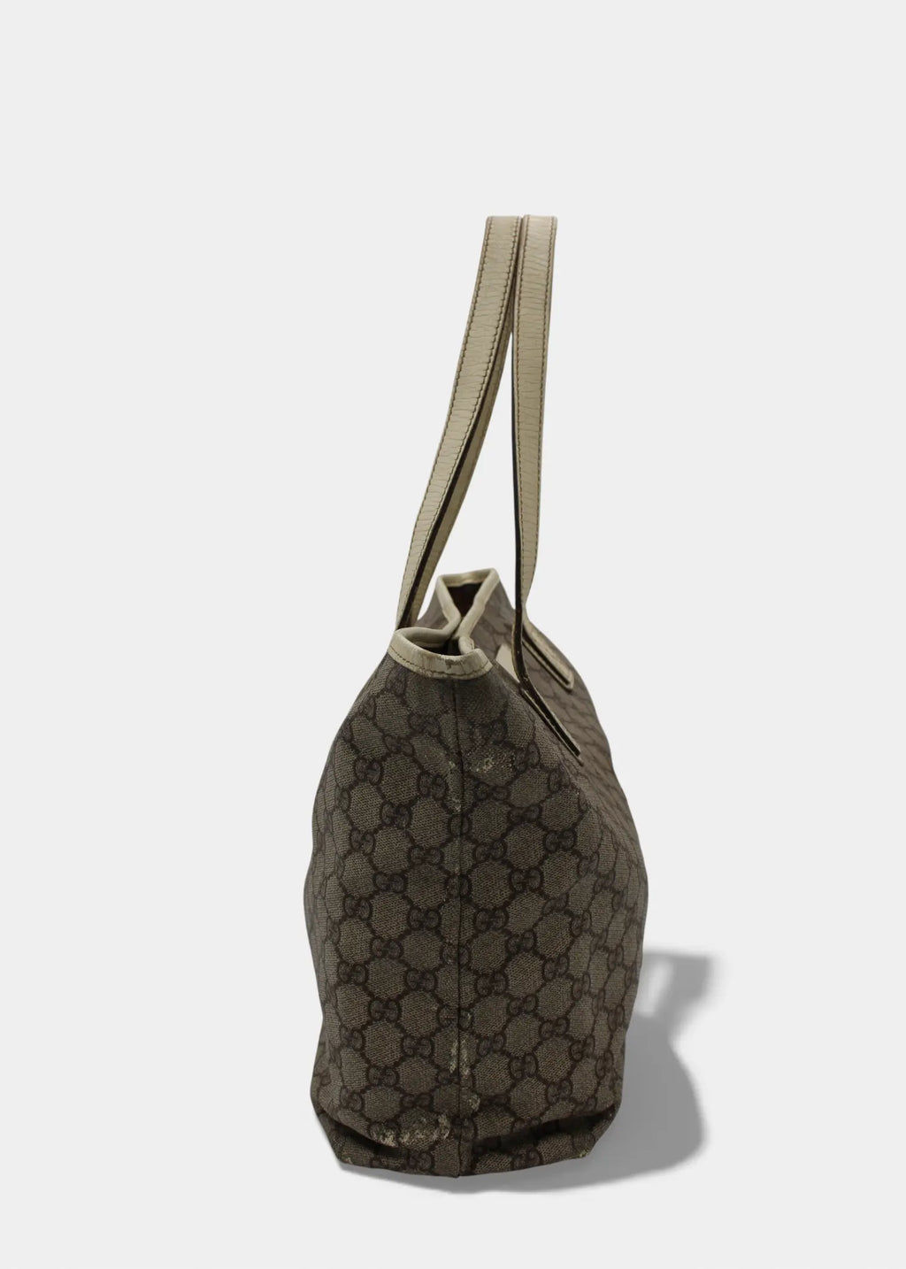 Preloved | Gucci GG Monogram Totebag med Hvid Læder