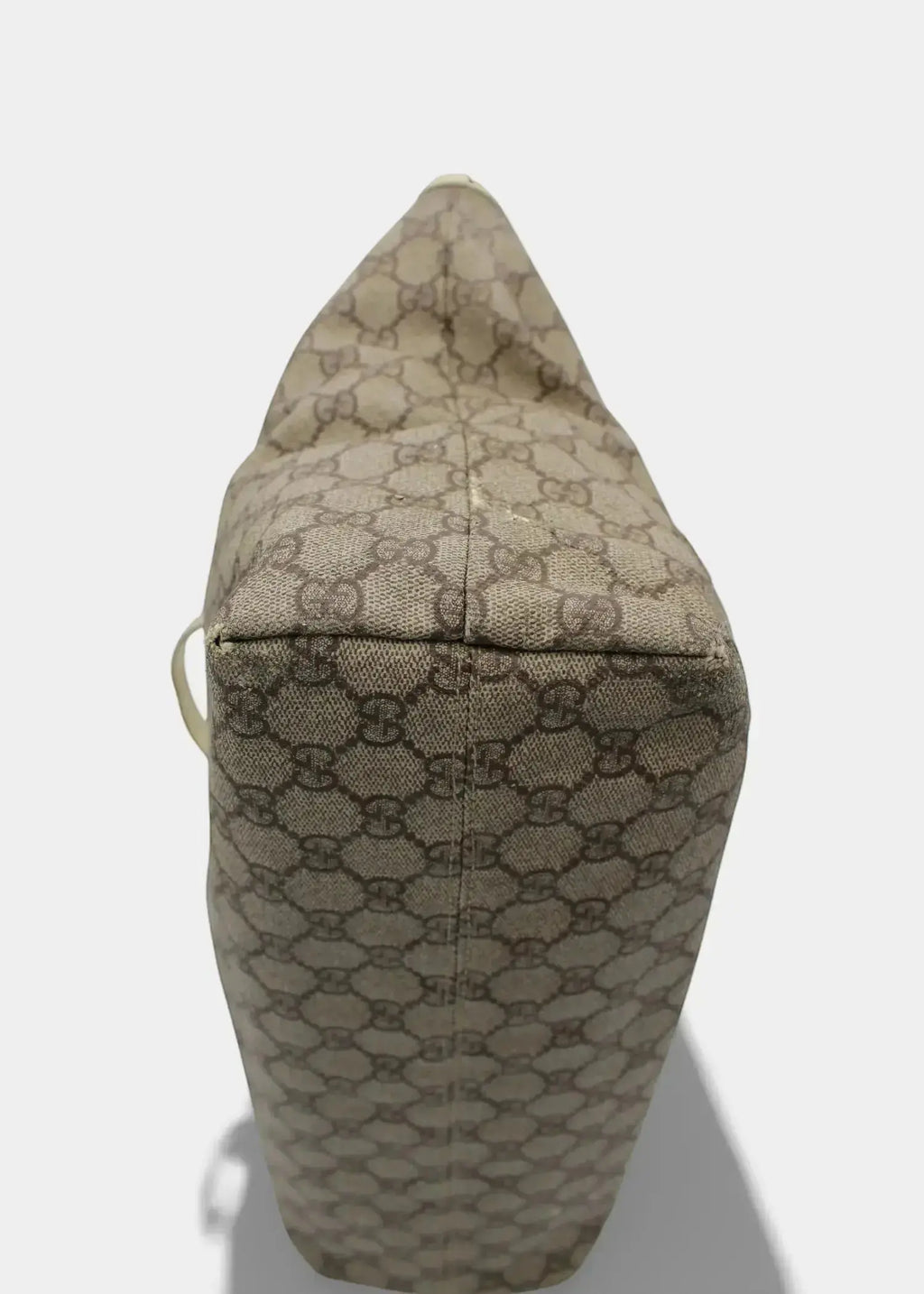 Preloved | Gucci GG Monogram Totebag med Hvid Læder Gucci