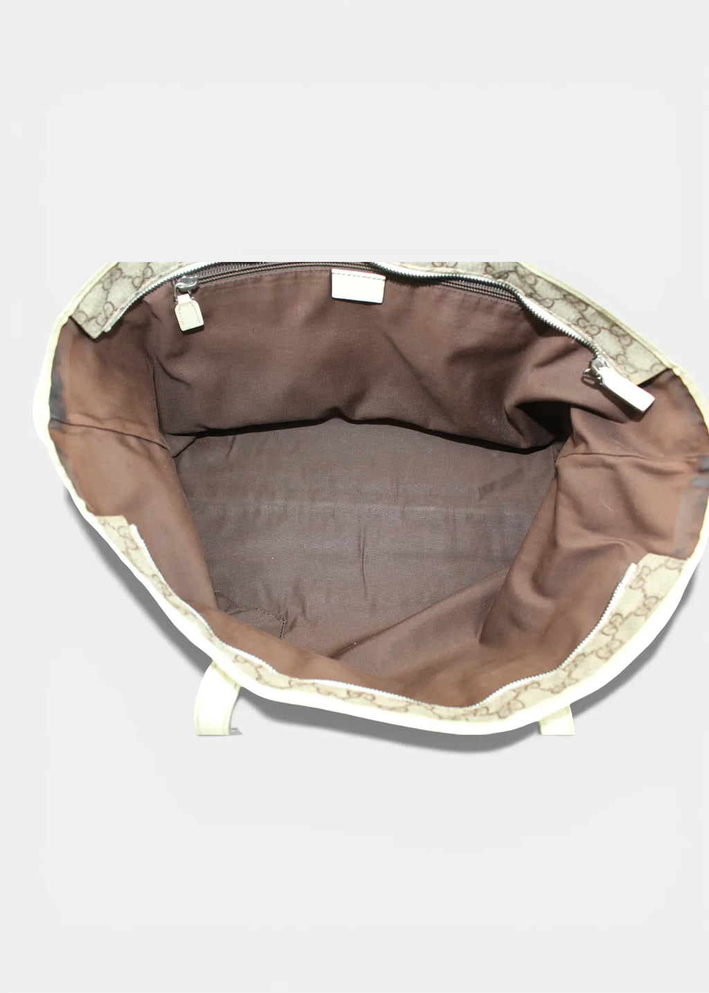 Preloved | Gucci GG Monogram Totebag med Hvid Læder