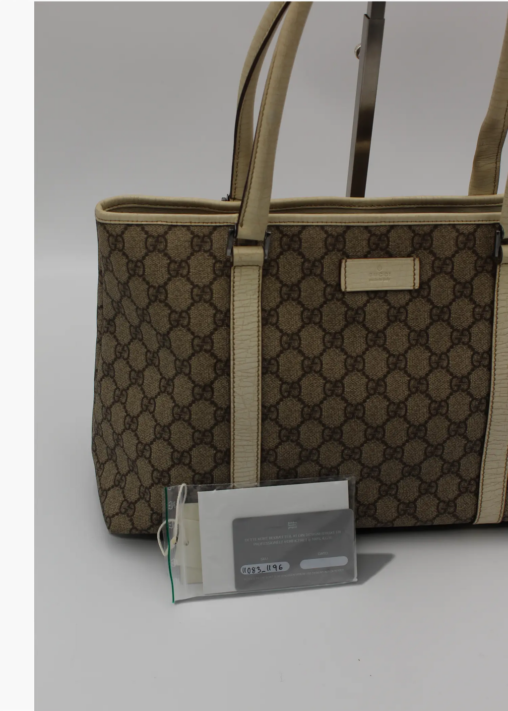 Preloved | Gucci GG Monogram Totebag med Hvid Læder