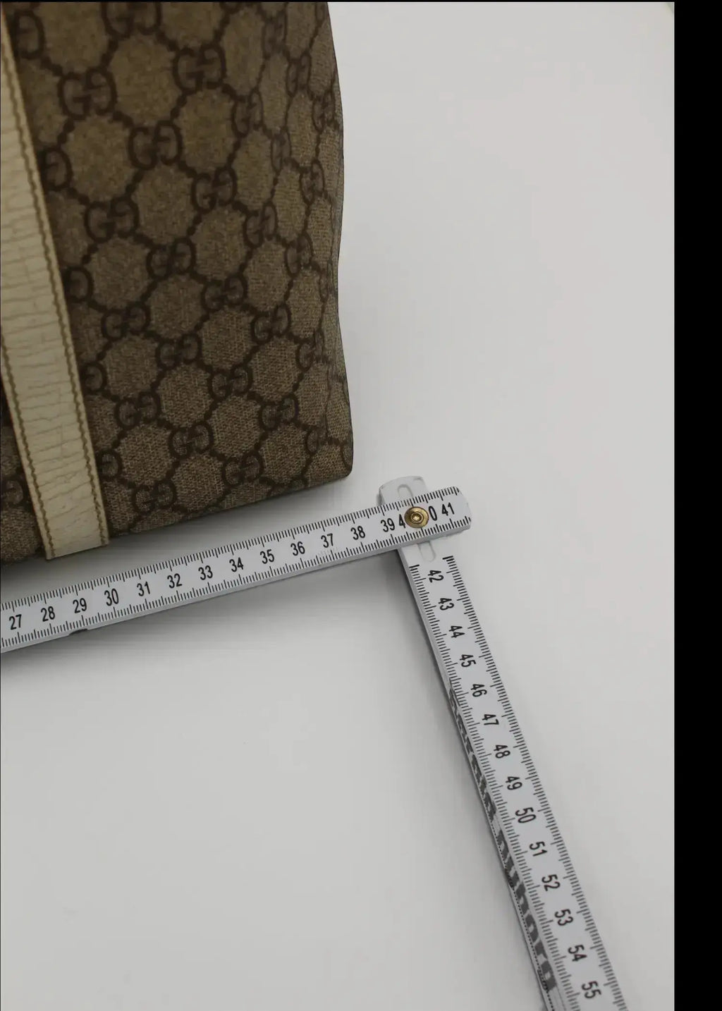 Preloved | Gucci GG Monogram Totebag med Hvid Læder Gucci