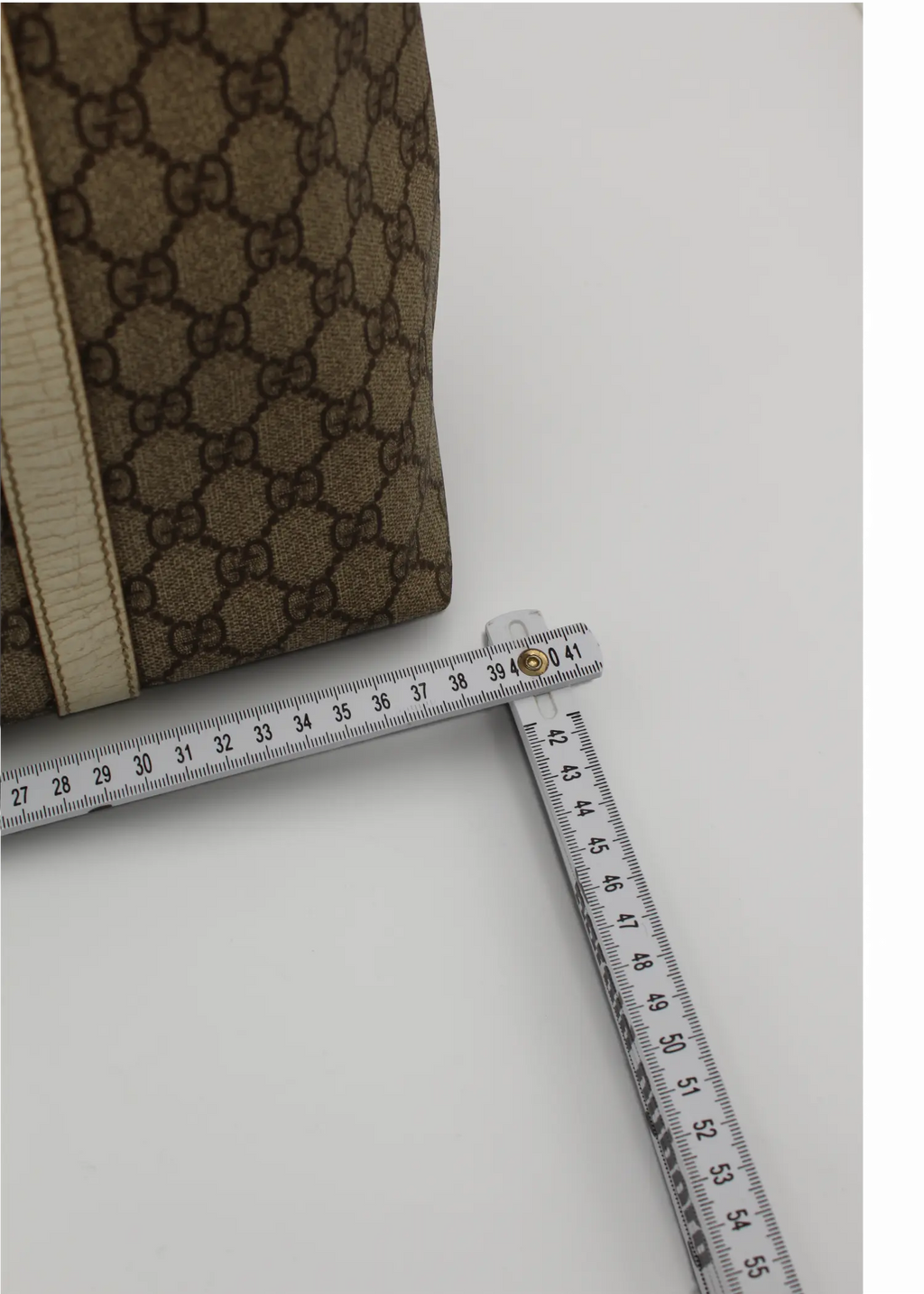 Preloved | Gucci GG Monogram Totebag med Hvid Læder