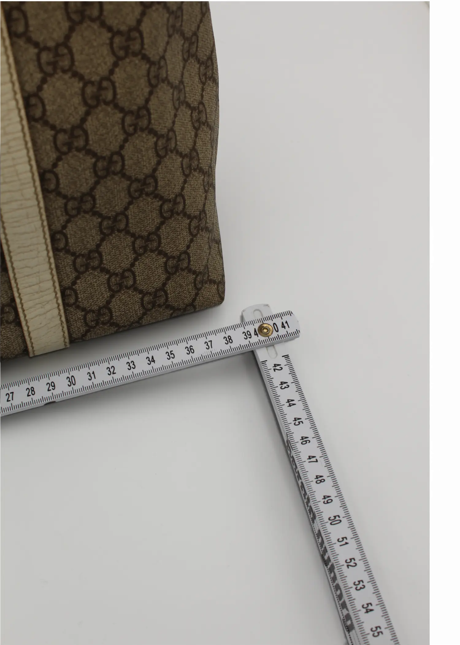 Preloved | Gucci GG Monogram Totebag med Hvid Læder