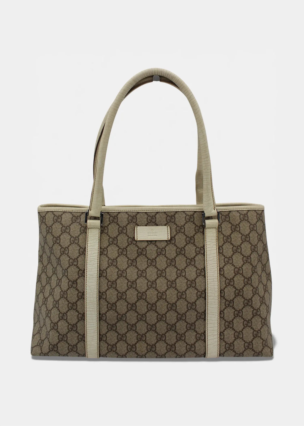 Preloved | Gucci GG Monogram Totebag med Hvid Læder