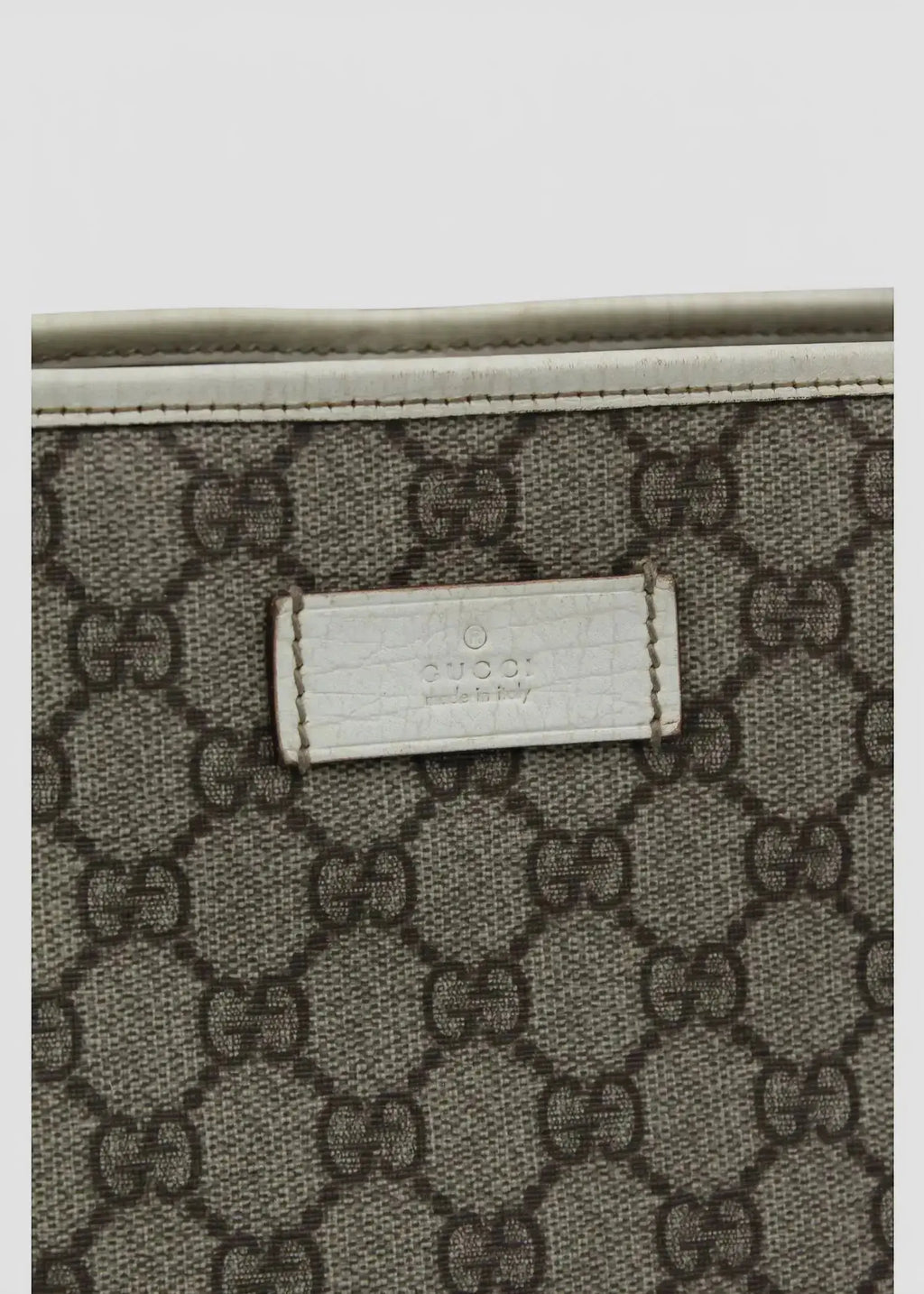 Preloved | Gucci GG Monogram Totebag med Hvid Læder Gucci