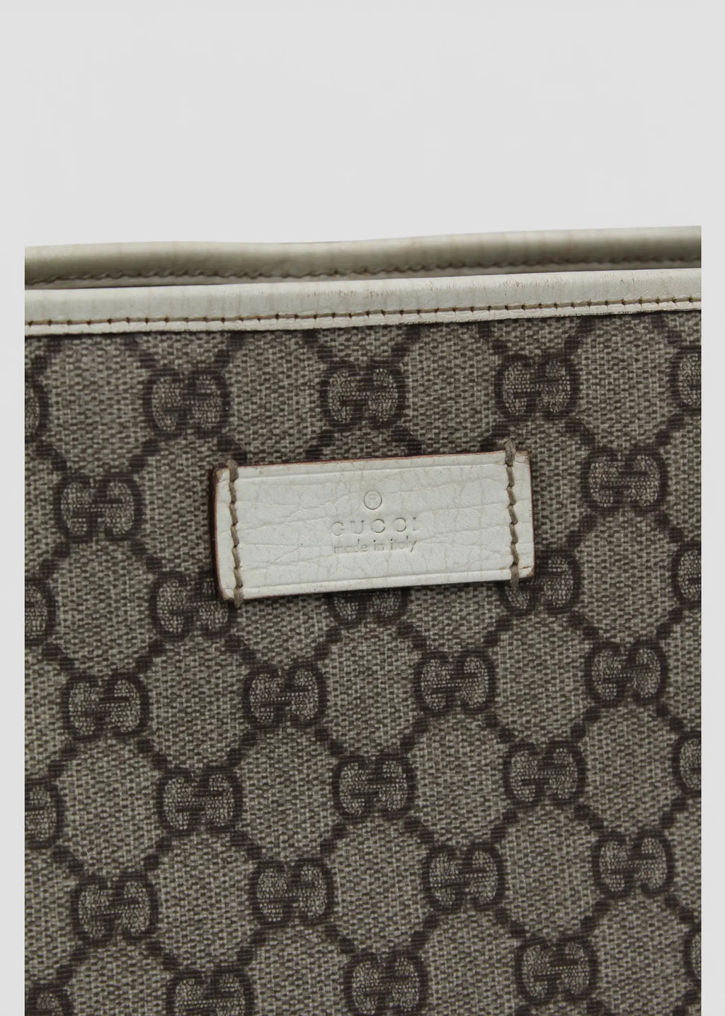 Preloved | Gucci GG Monogram Totebag med Hvid Læder