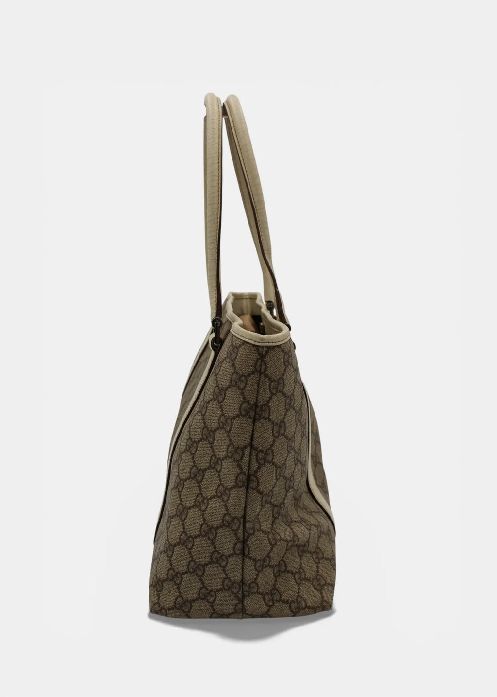 Preloved | Gucci GG Monogram Totebag med Hvid Læder