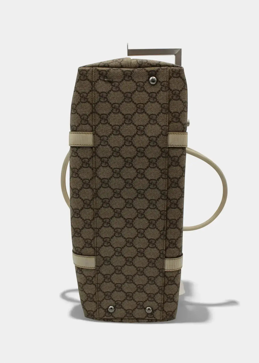 Preloved | Gucci GG Monogram Totebag med Hvid Læder Gucci