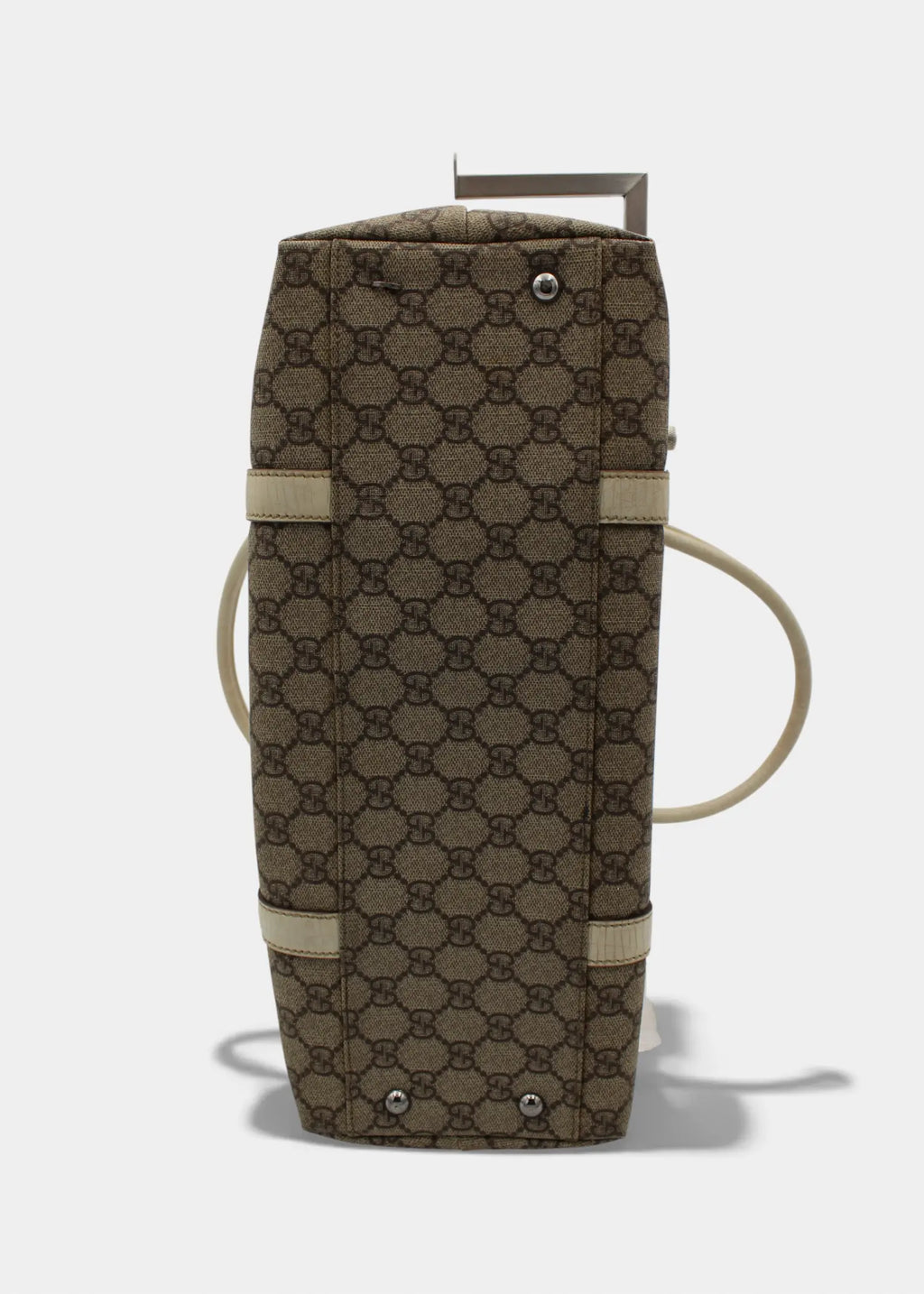 Preloved | Gucci GG Monogram Totebag med Hvid Læder