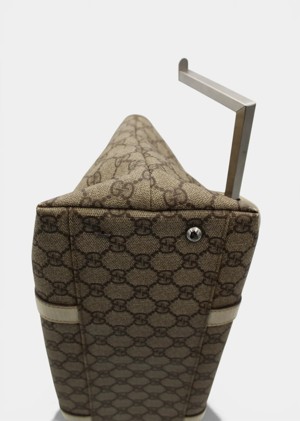 Preloved | Gucci GG Monogram Totebag med Hvid Læder