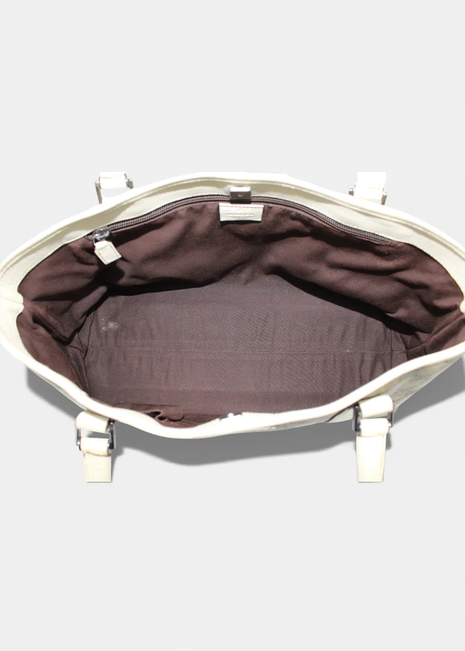 Preloved | Gucci GG Monogram Totebag med Hvid Læder