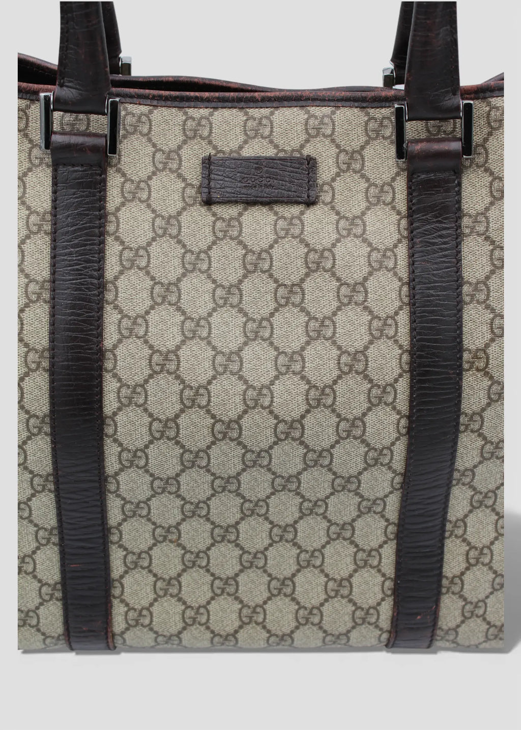 Preloved | Gucci GG Monogram Totebag med Brun Læder