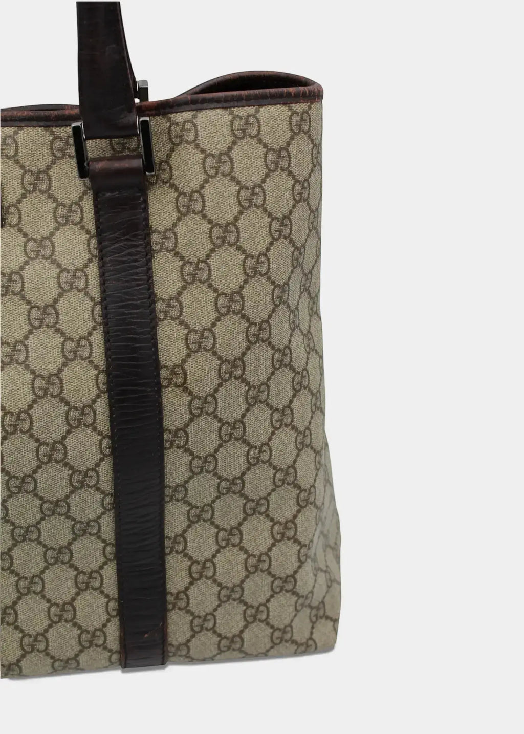 Preloved | Gucci GG Monogram Totebag med Brun Læder Gucci