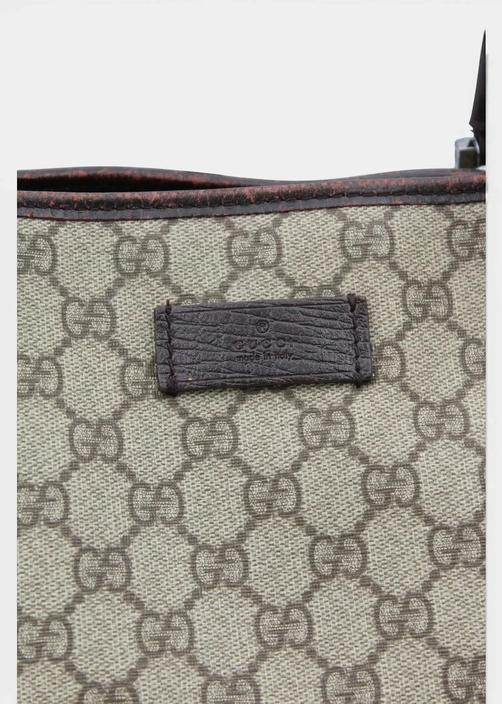 Preloved | Gucci GG Monogram Totebag med Brun Læder Gucci