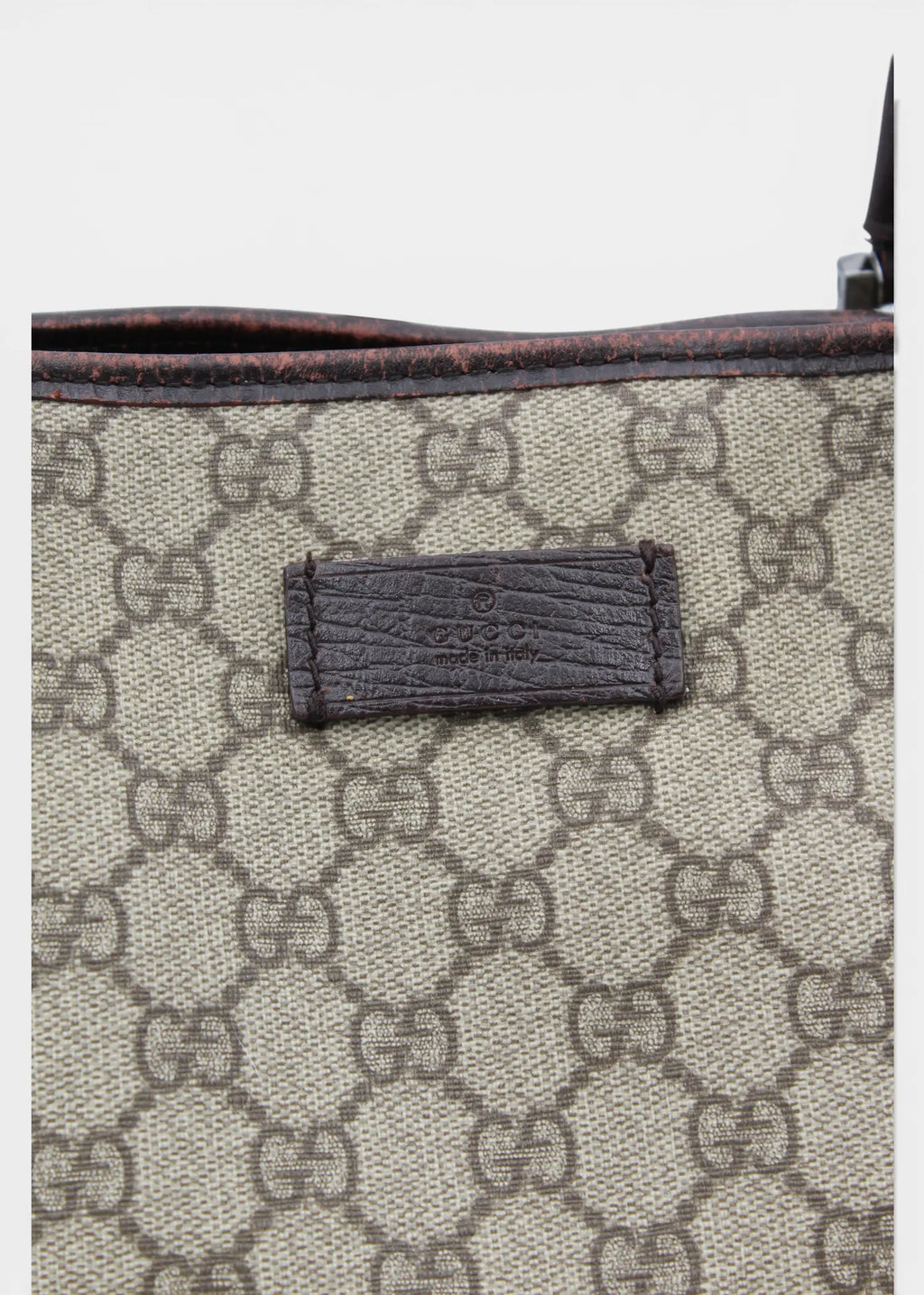 Preloved | Gucci GG Monogram Totebag med Brun Læder