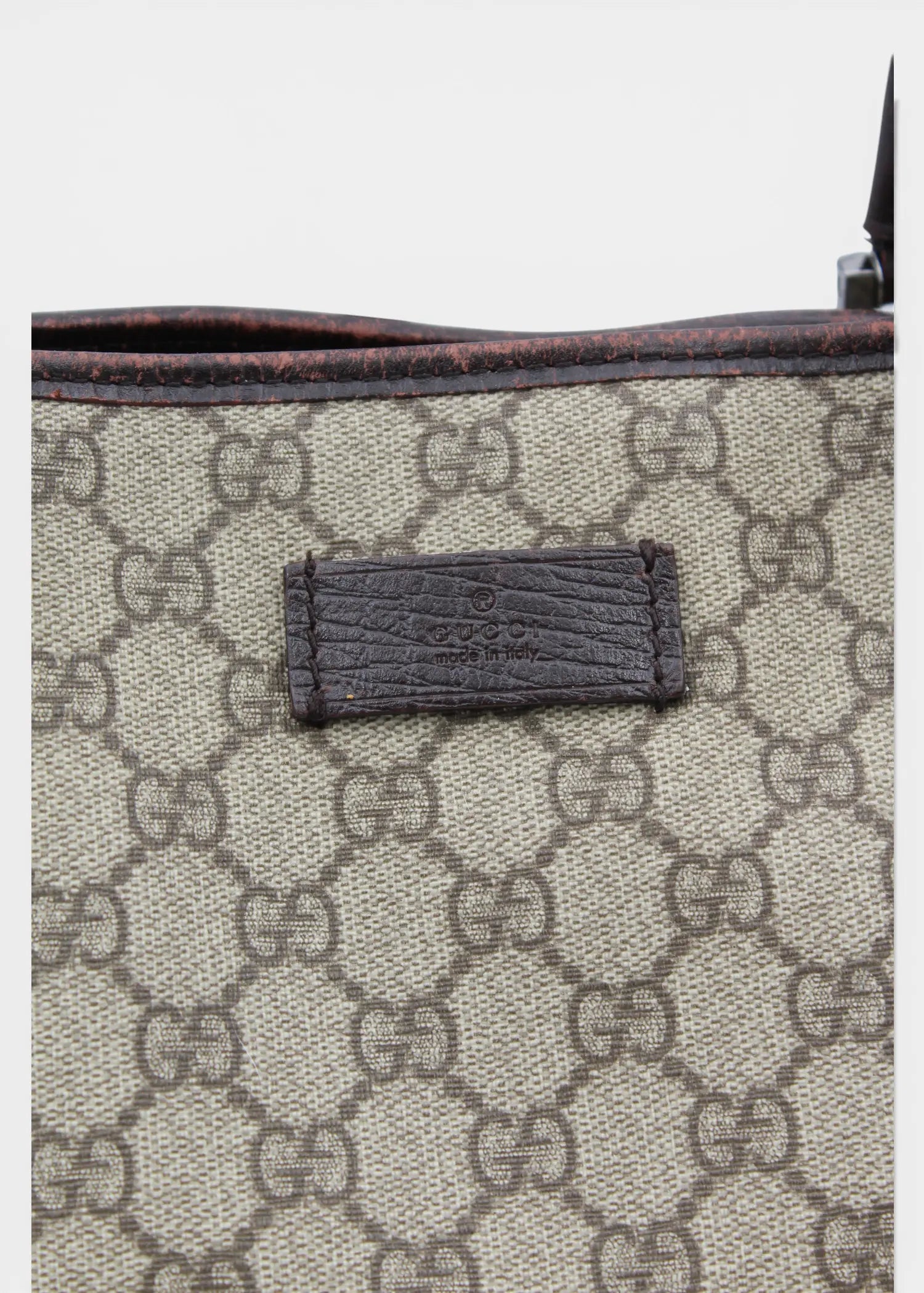 Preloved | Gucci GG Monogram Totebag med Brun Læder