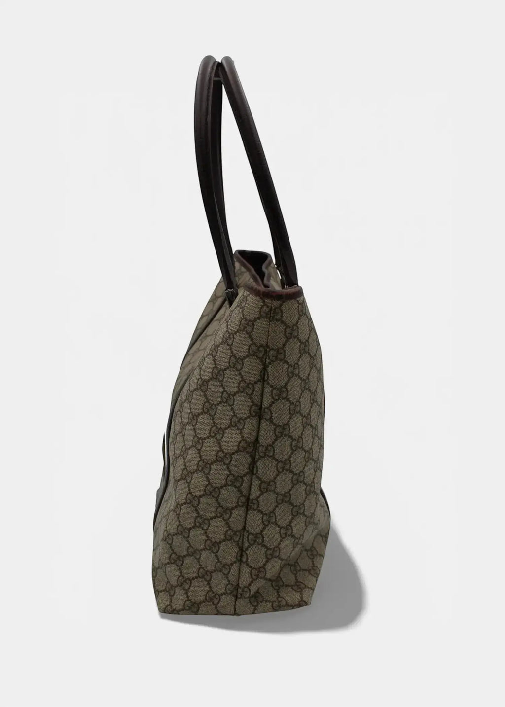 Preloved | Gucci GG Monogram Totebag med Brun Læder Gucci