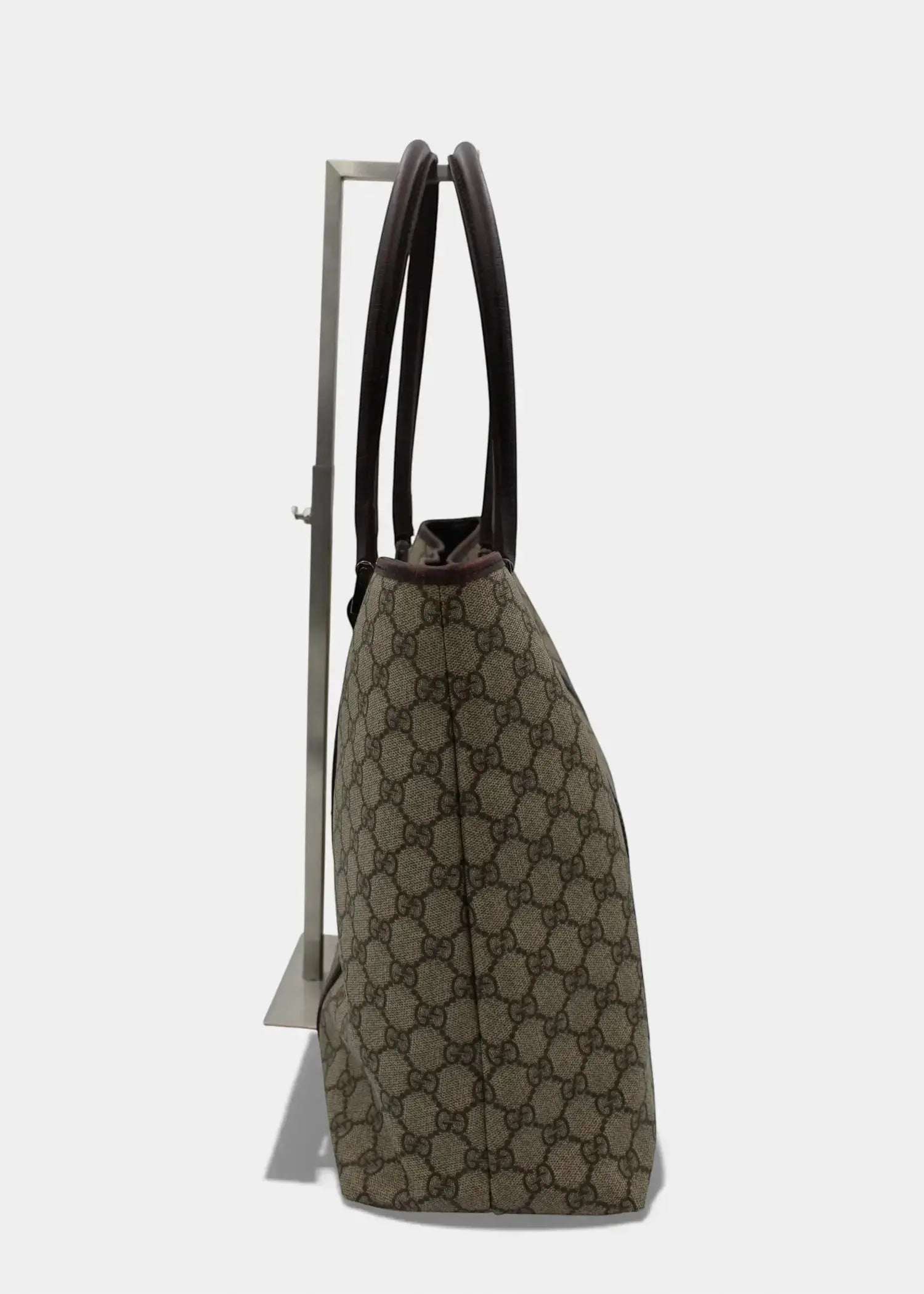Preloved | Gucci GG Monogram Totebag med Brun Læder Gucci