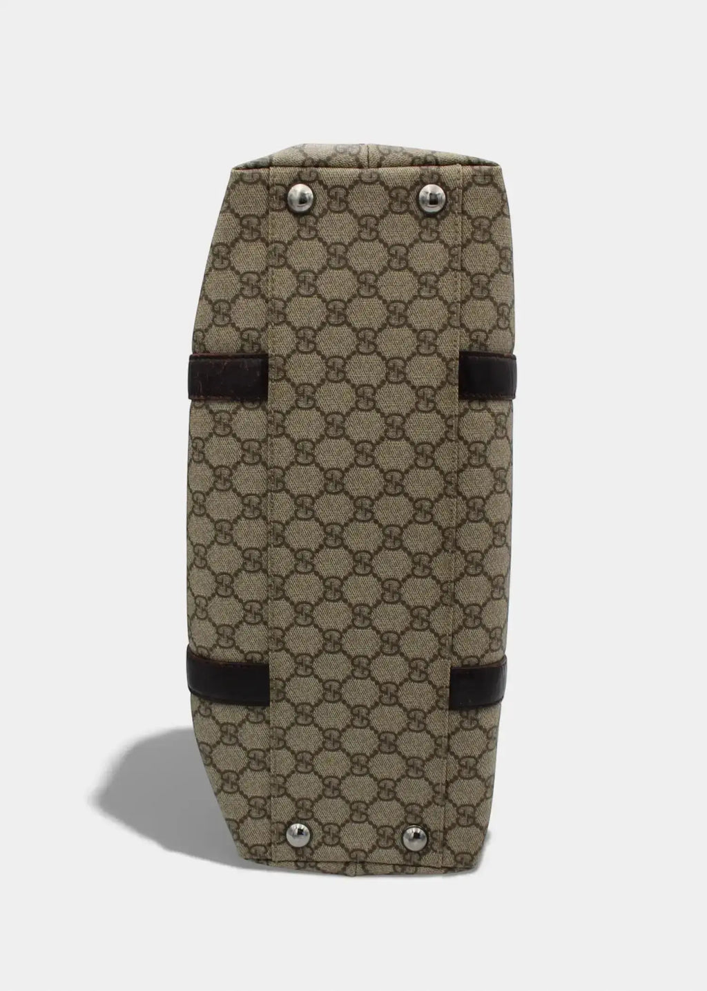 Preloved | Gucci GG Monogram Totebag med Brun Læder Gucci