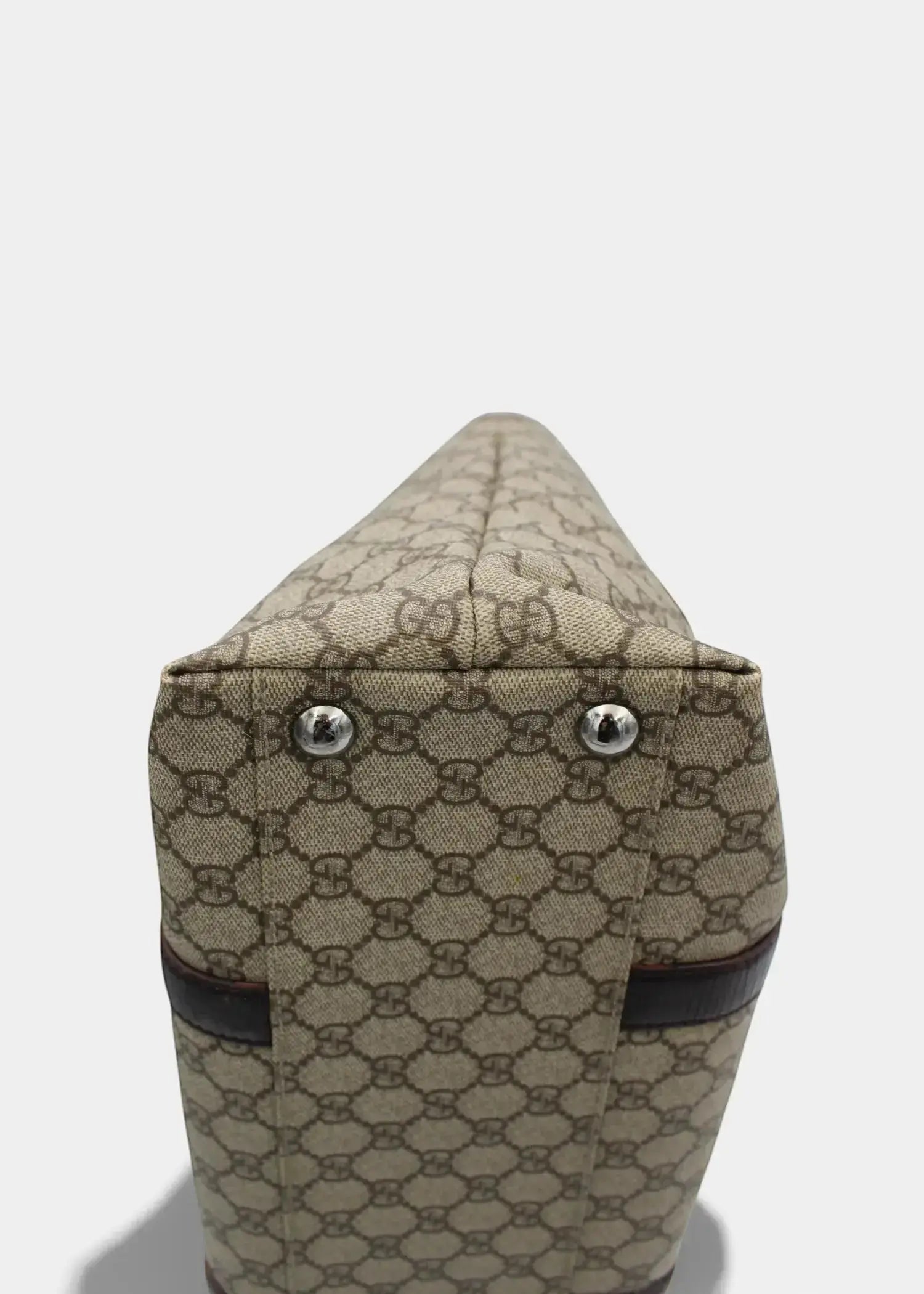 Preloved | Gucci GG Monogram Totebag med Brun Læder Gucci