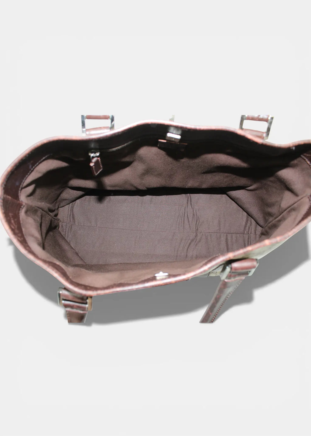 Preloved | Gucci GG Monogram Totebag med Brun Læder