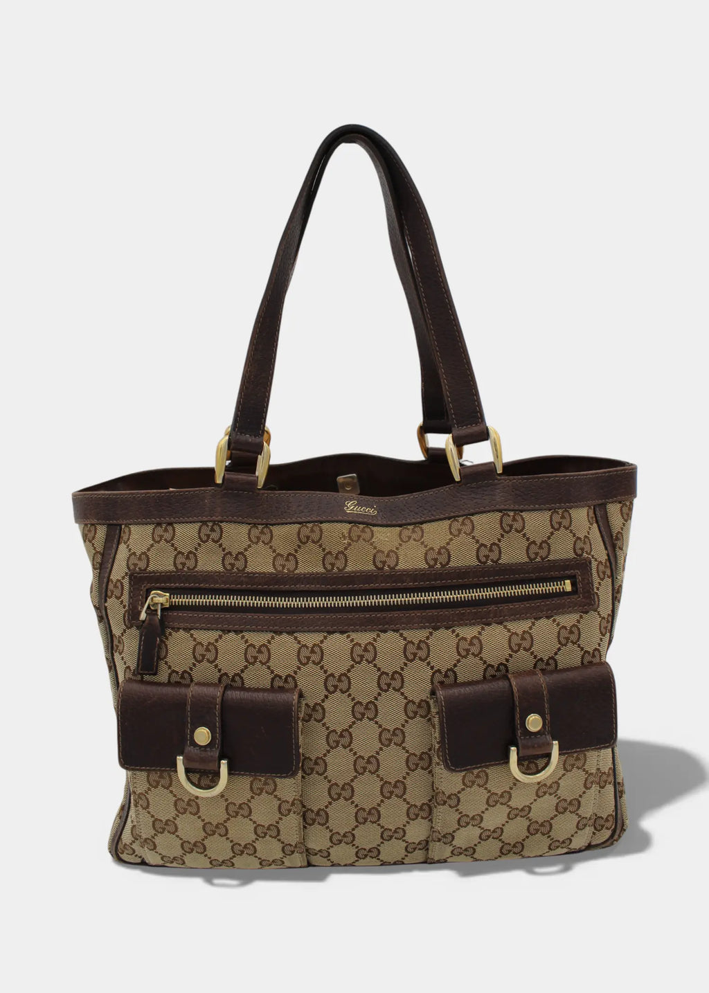 Preloved | Gucci GG Monogram Skuldertaske med Front Lommer