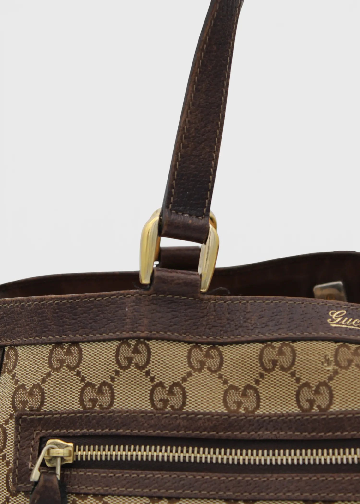 Preloved | Gucci GG Monogram Skuldertaske med Front Lommer