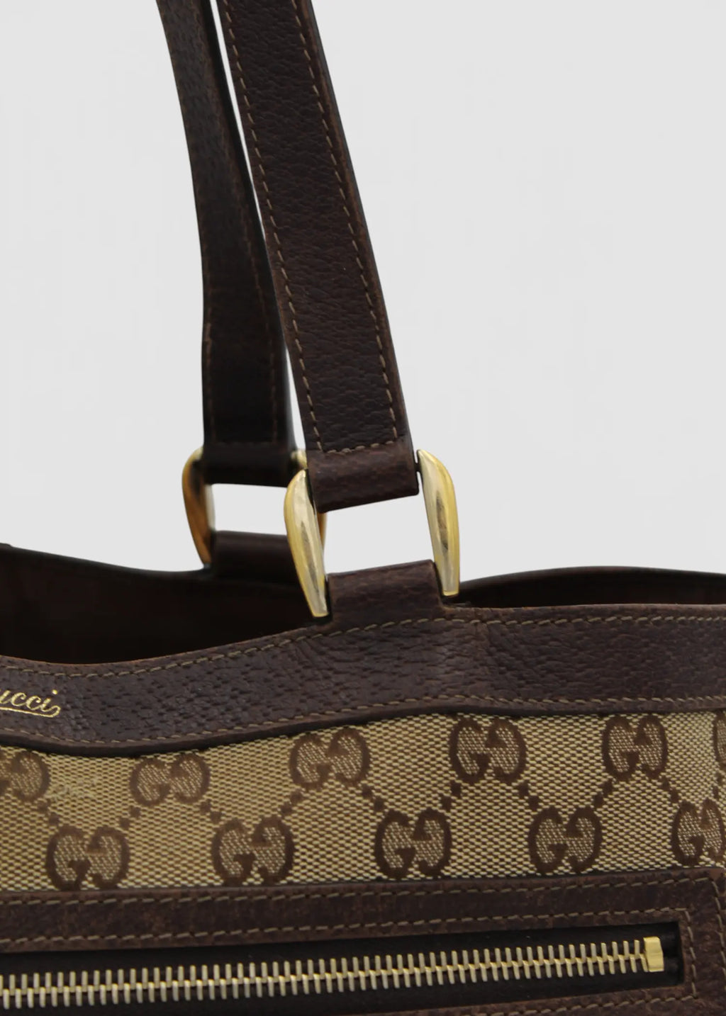 Preloved | Gucci GG Monogram Skuldertaske med Front Lommer