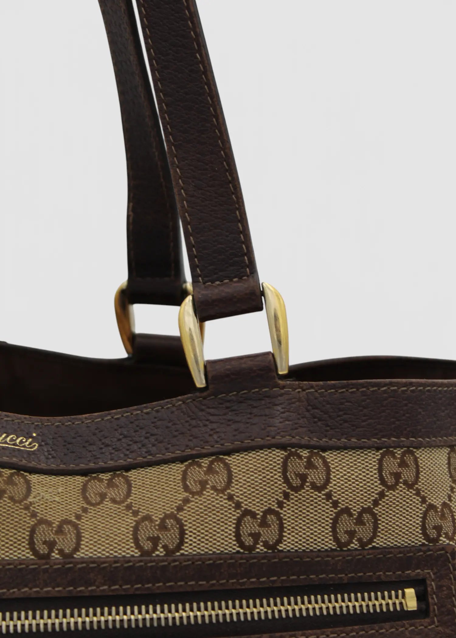 Preloved | Gucci GG Monogram Skuldertaske med Front Lommer