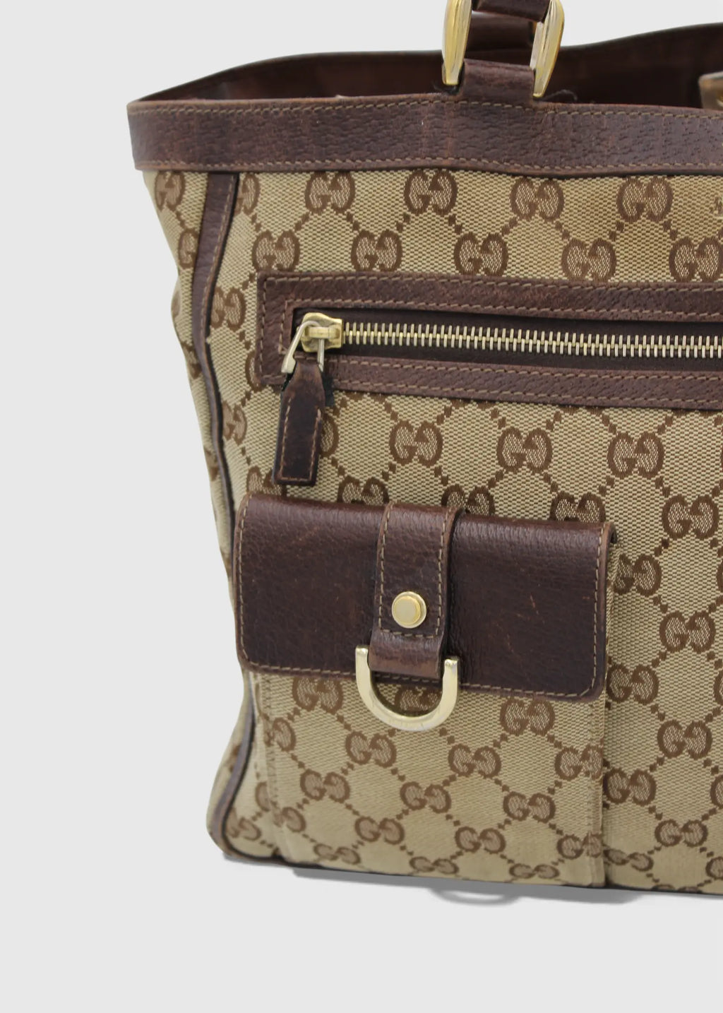 Preloved | Gucci GG Monogram Skuldertaske med Front Lommer