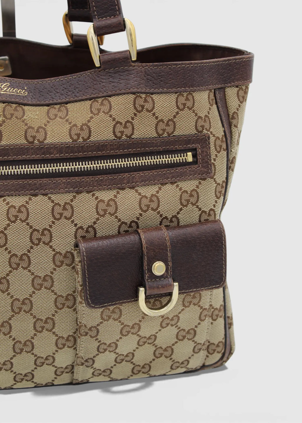 Preloved | Gucci GG Monogram Skuldertaske med Front Lommer