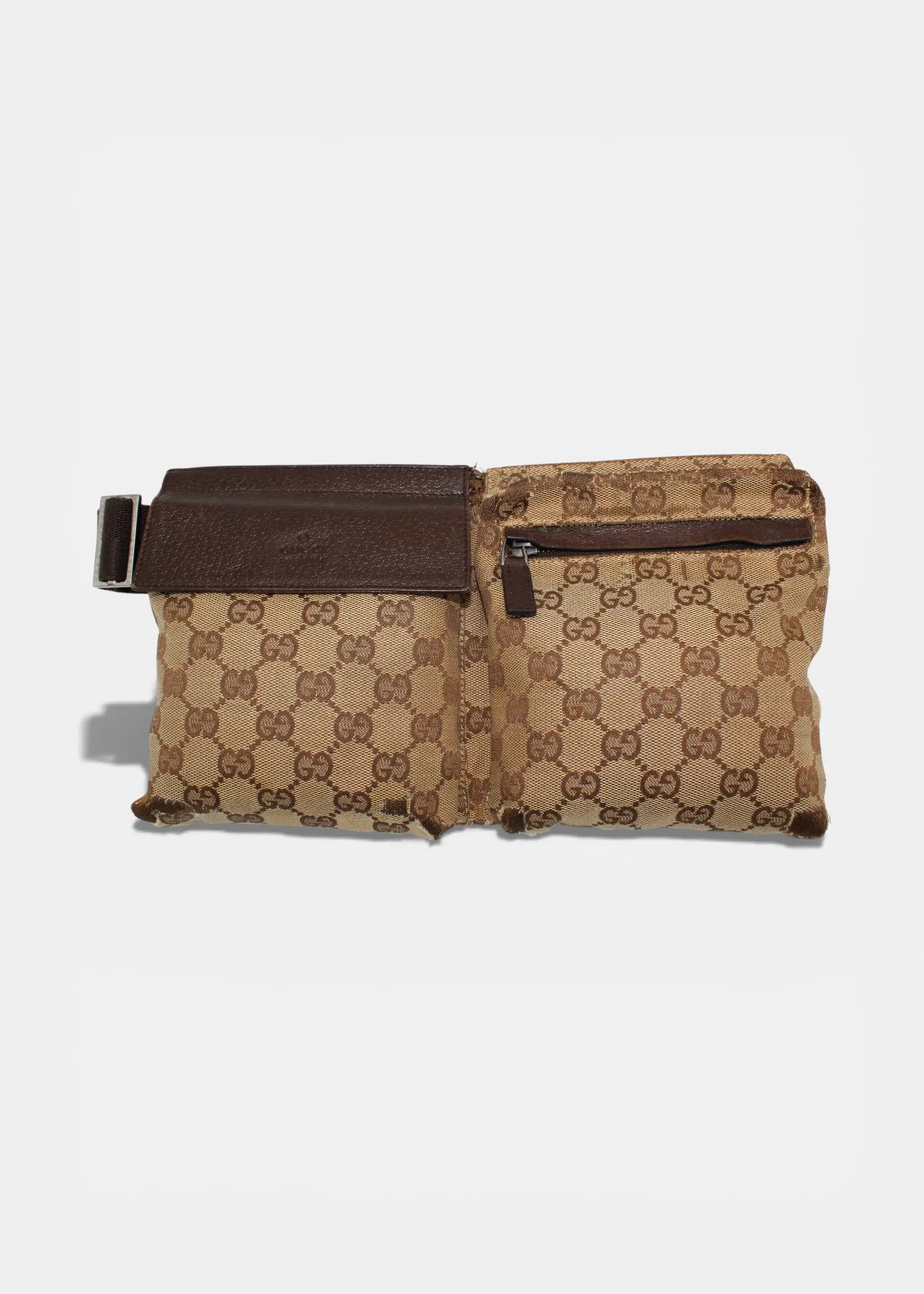 Preloved | Gucci GG Monogram Bæltetaske i Brun Canvas