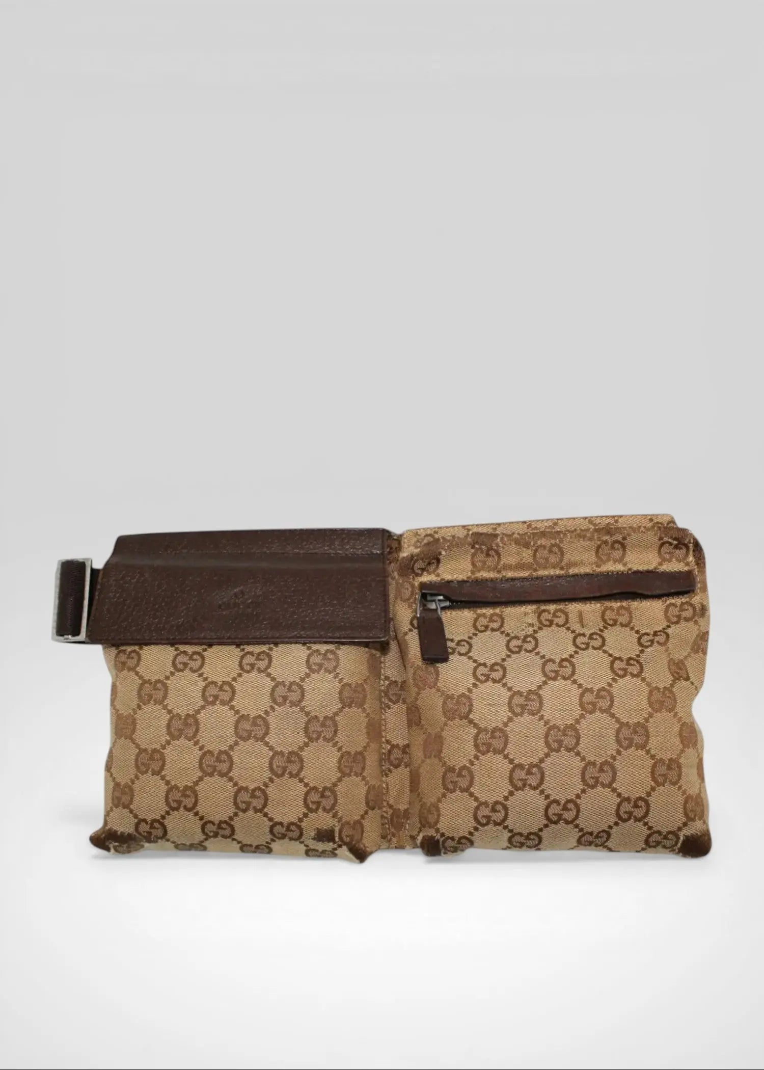 Preloved | Gucci GG Monogram Bæltetaske i Brun Canvas Gucci