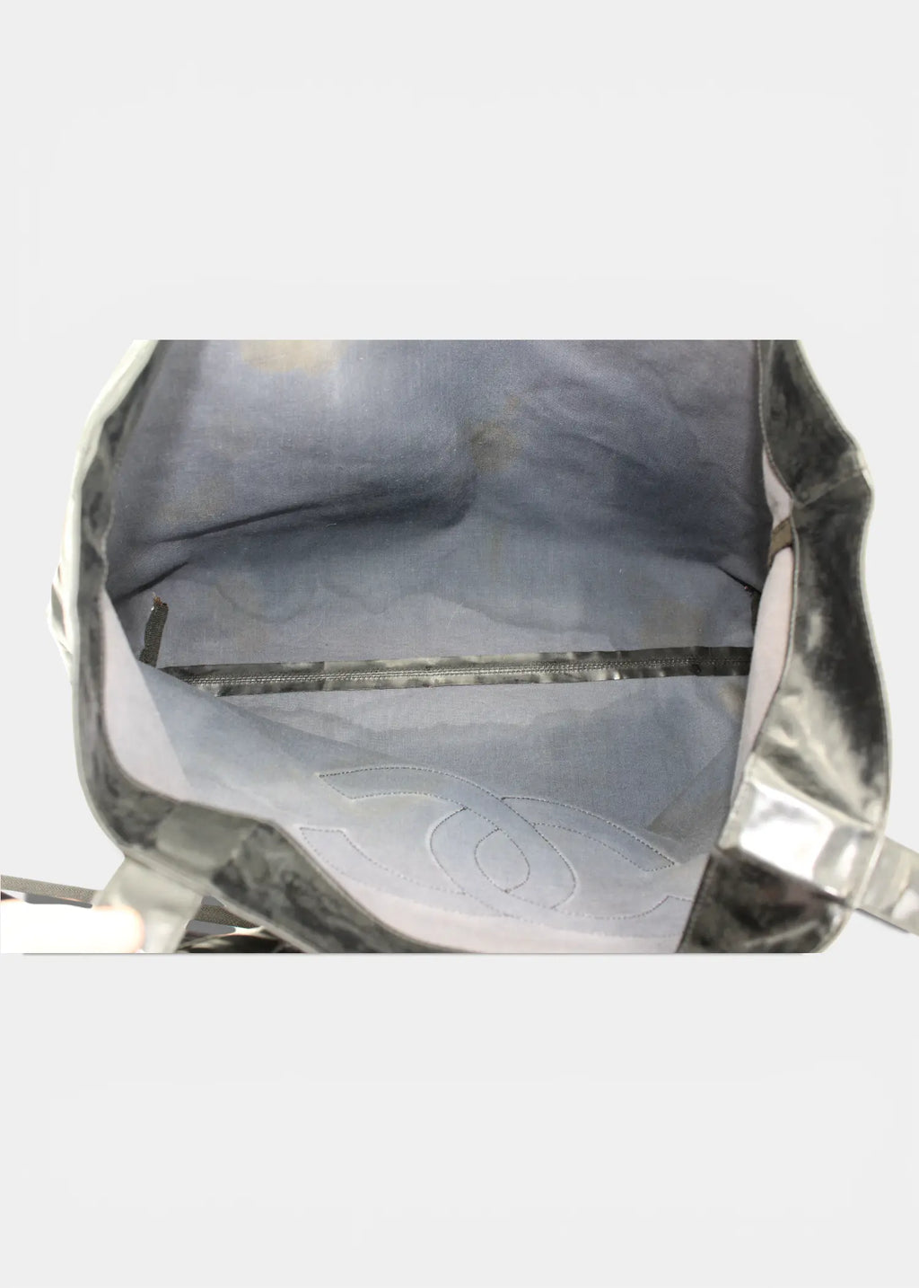 Chanel CC Totebag Sort i PVC med Læder Logo