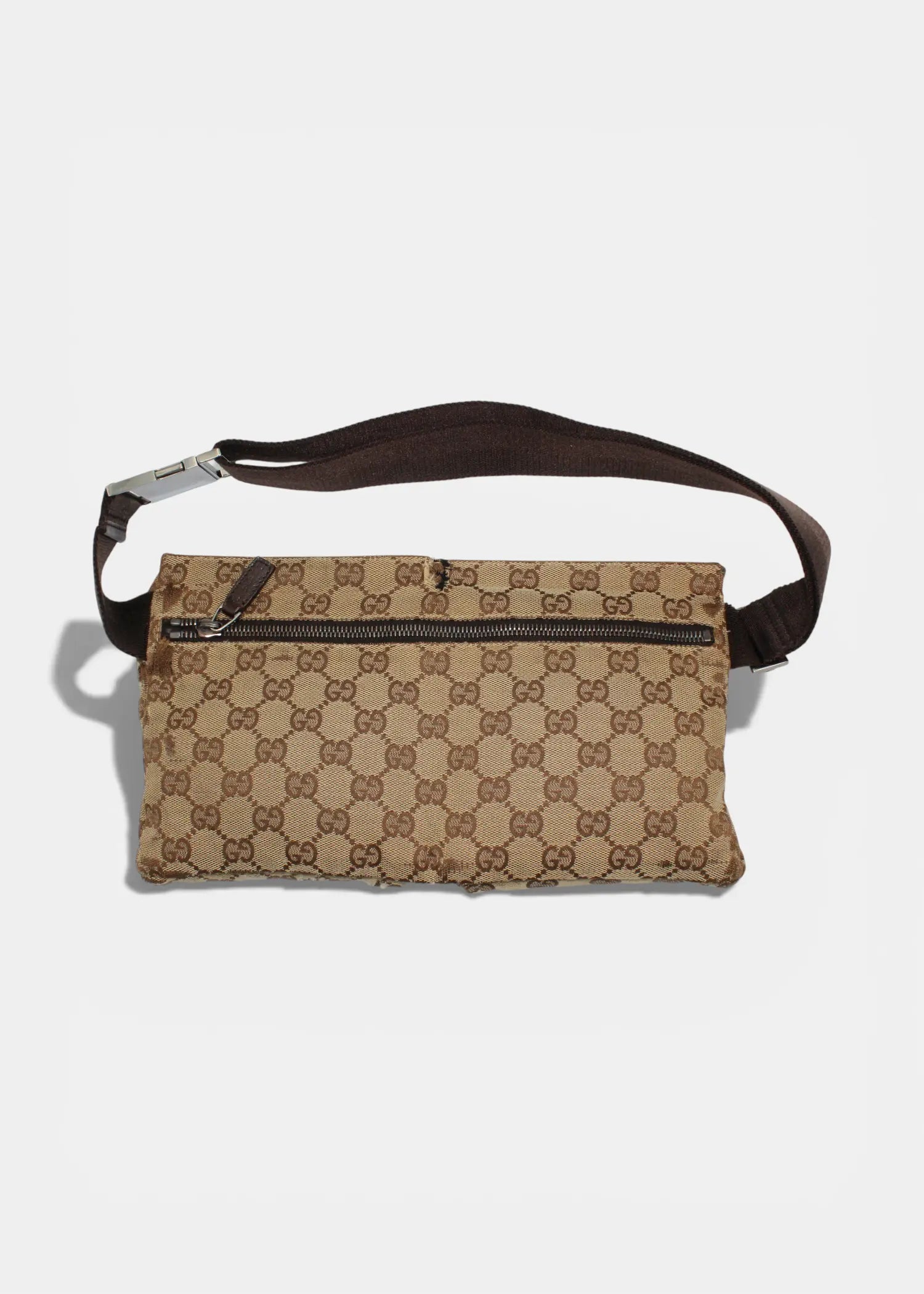 Preloved | Gucci GG Monogram Bæltetaske i Brun Canvas