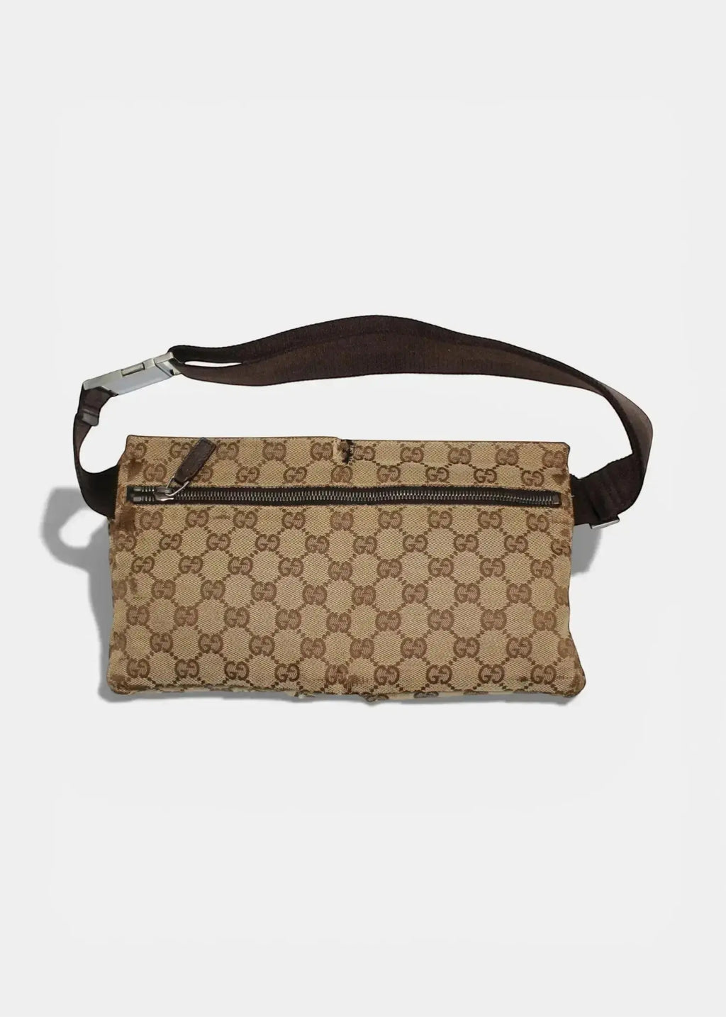 Preloved | Gucci GG Monogram Bæltetaske i Brun Canvas Gucci