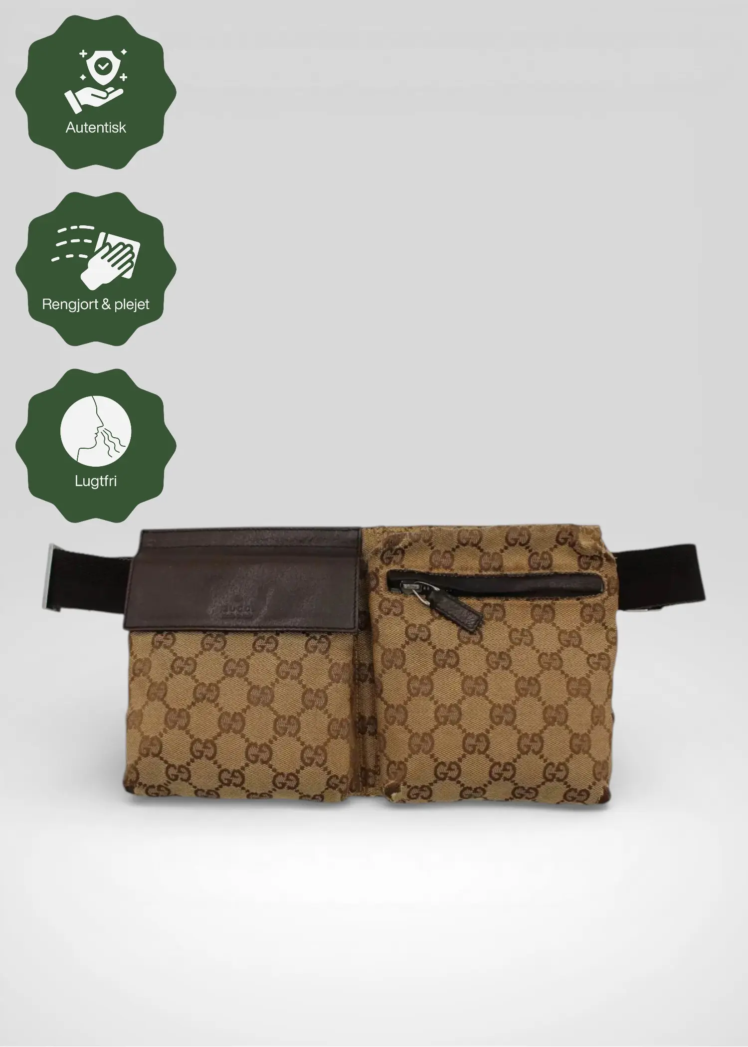 Preloved | Gucci GG Monogram Bæltetaske i Brun Canvas Gucci