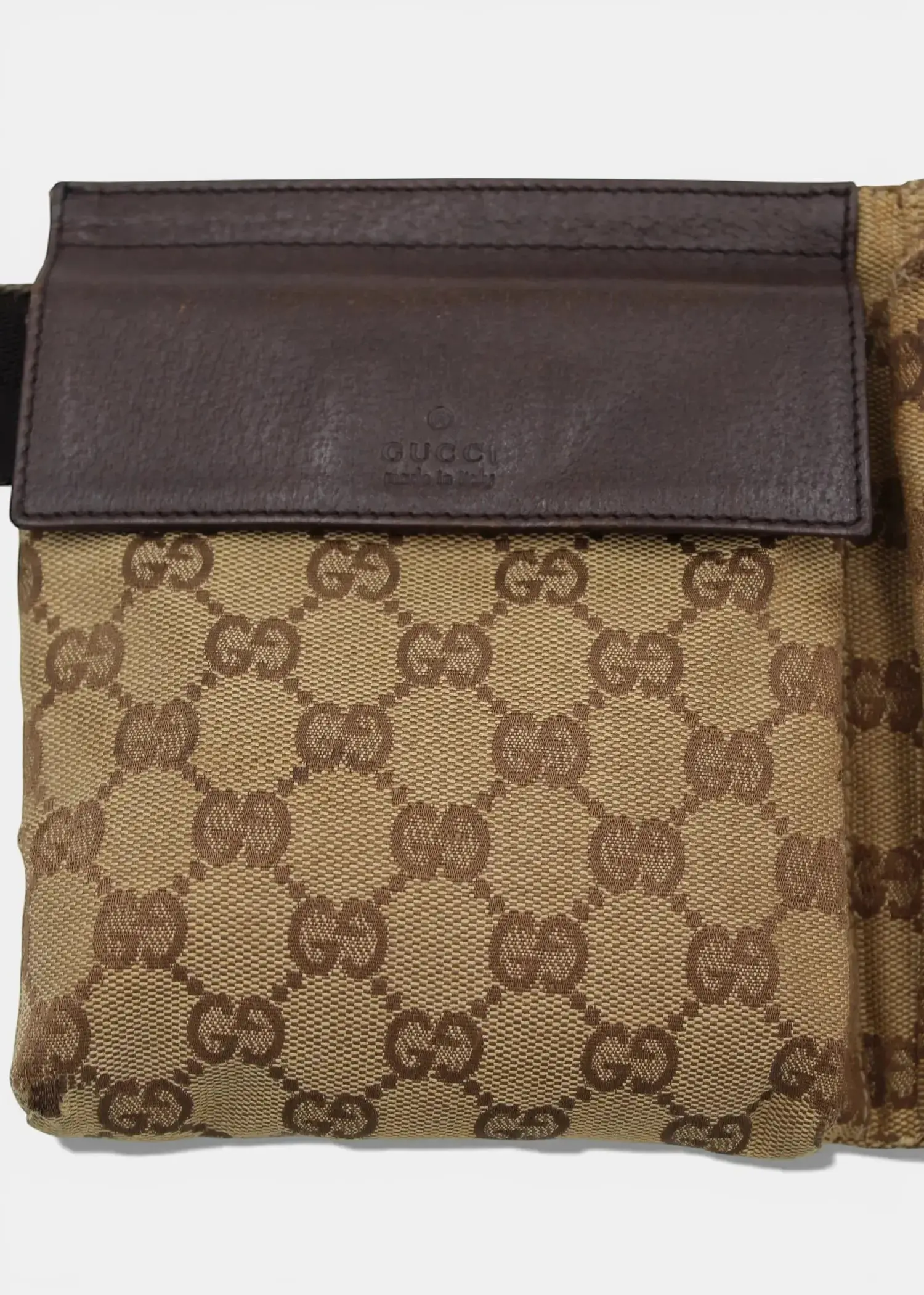 Preloved | Gucci GG Monogram Bæltetaske i Brun Canvas Gucci