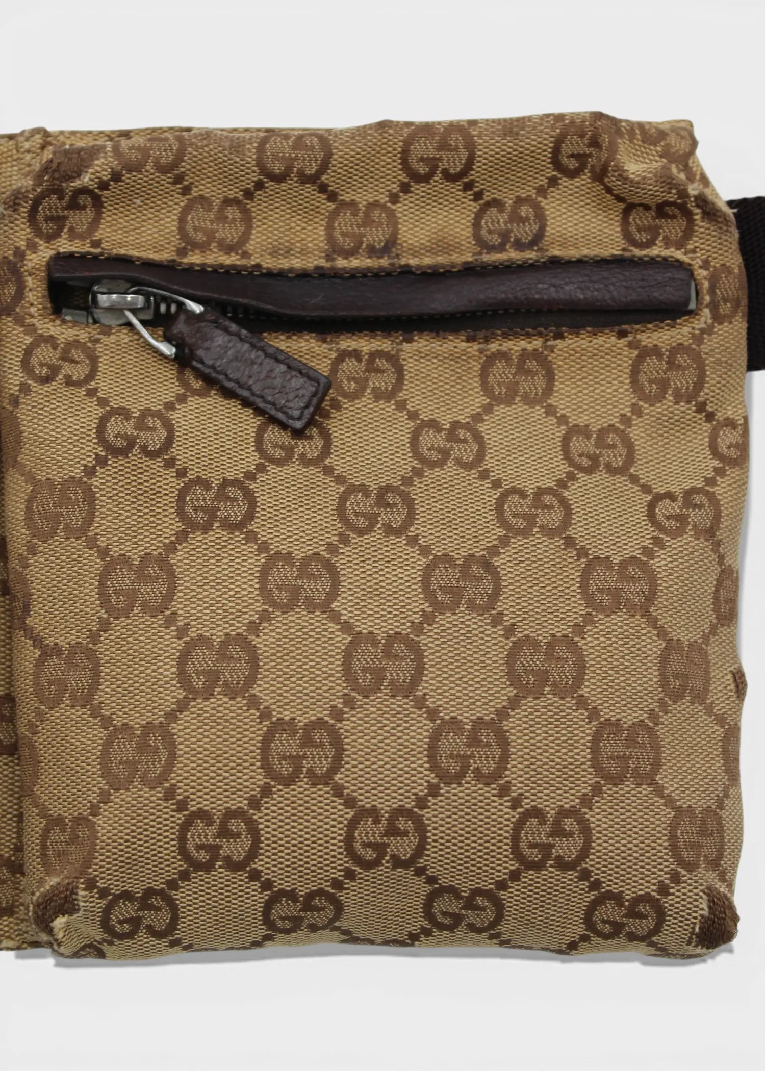 Preloved | Gucci GG Monogram Bæltetaske i Brun Canvas