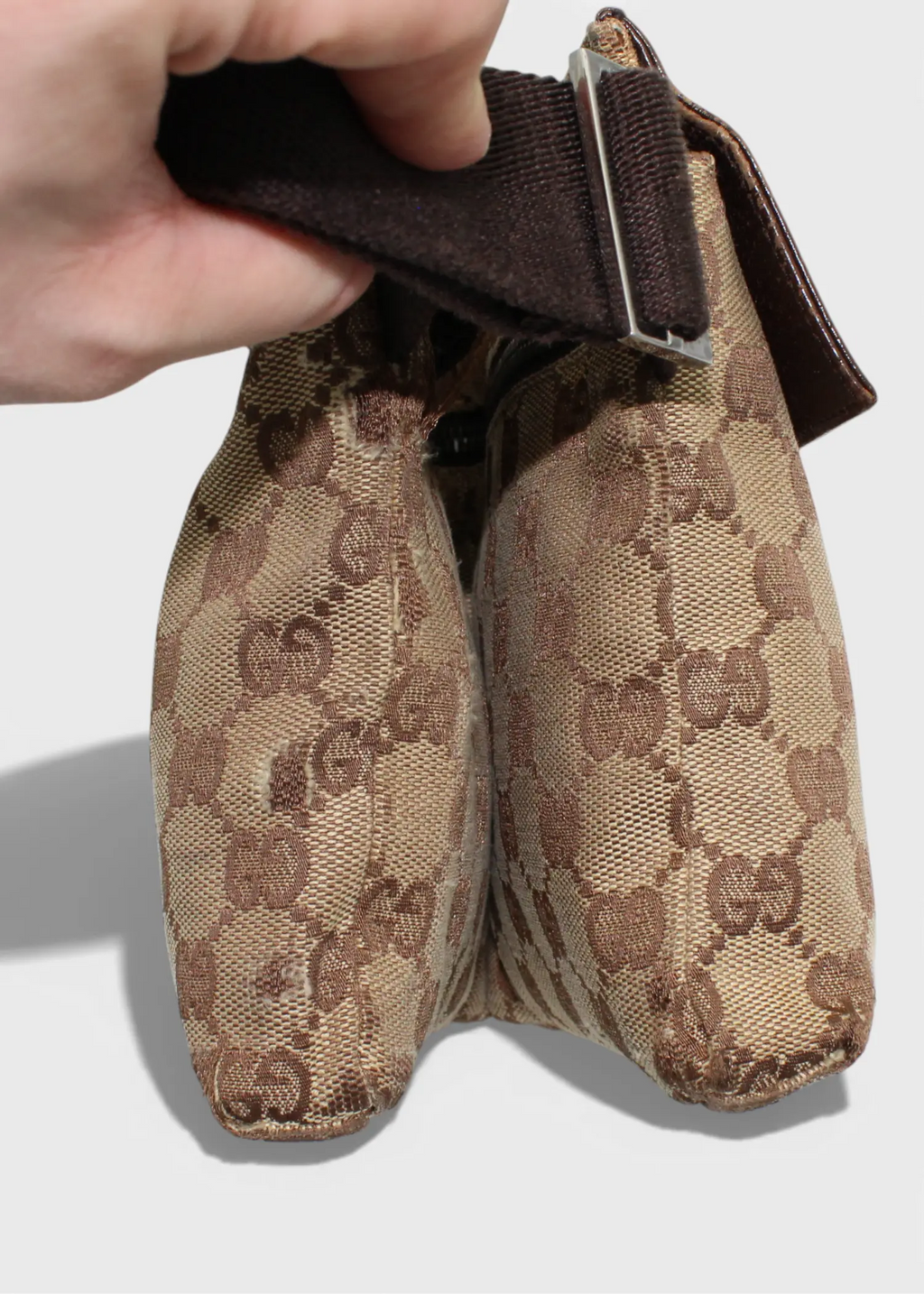 Preloved | Gucci GG Monogram Bæltetaske i Brun Canvas