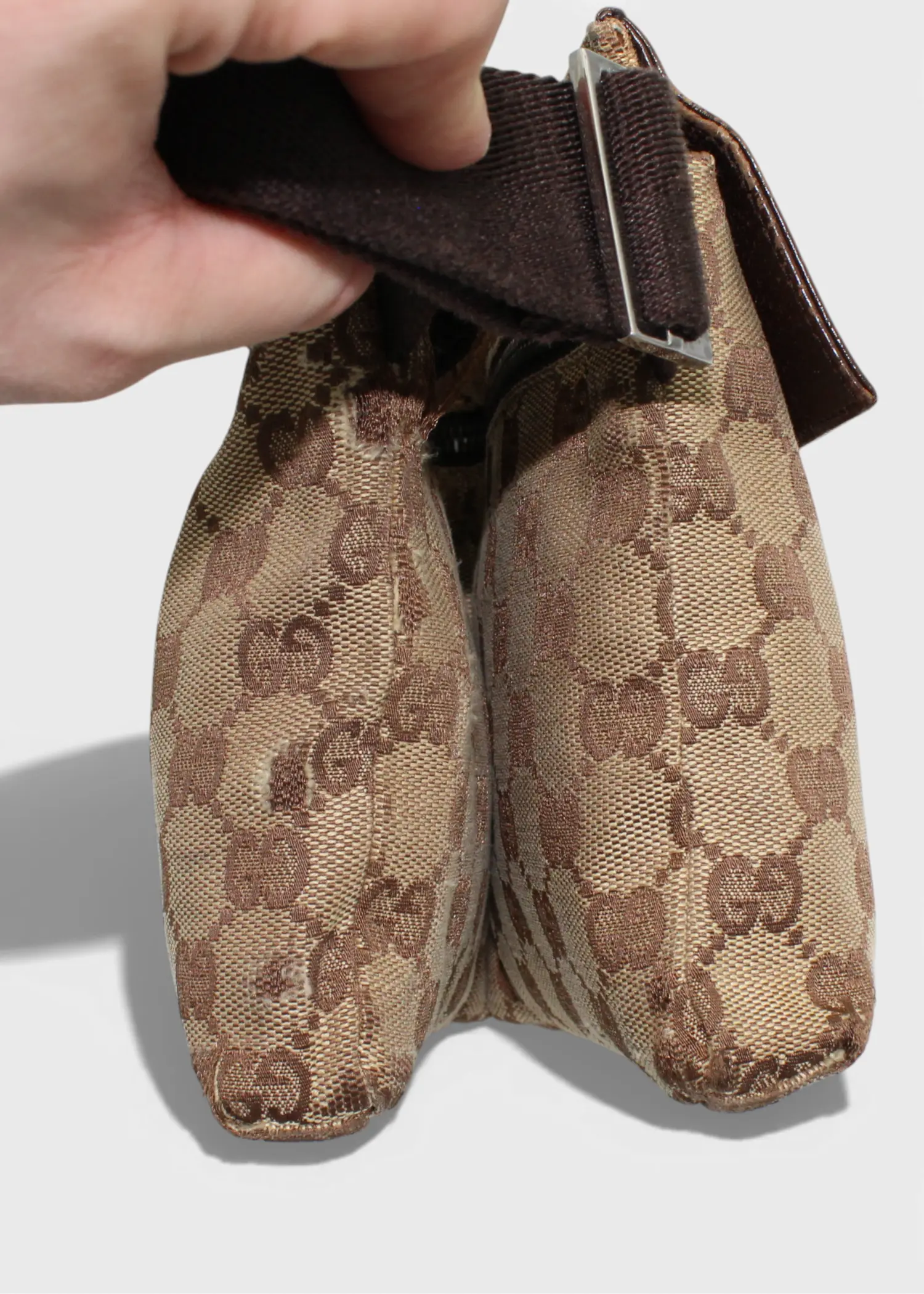 Preloved | Gucci GG Monogram Bæltetaske i Brun Canvas