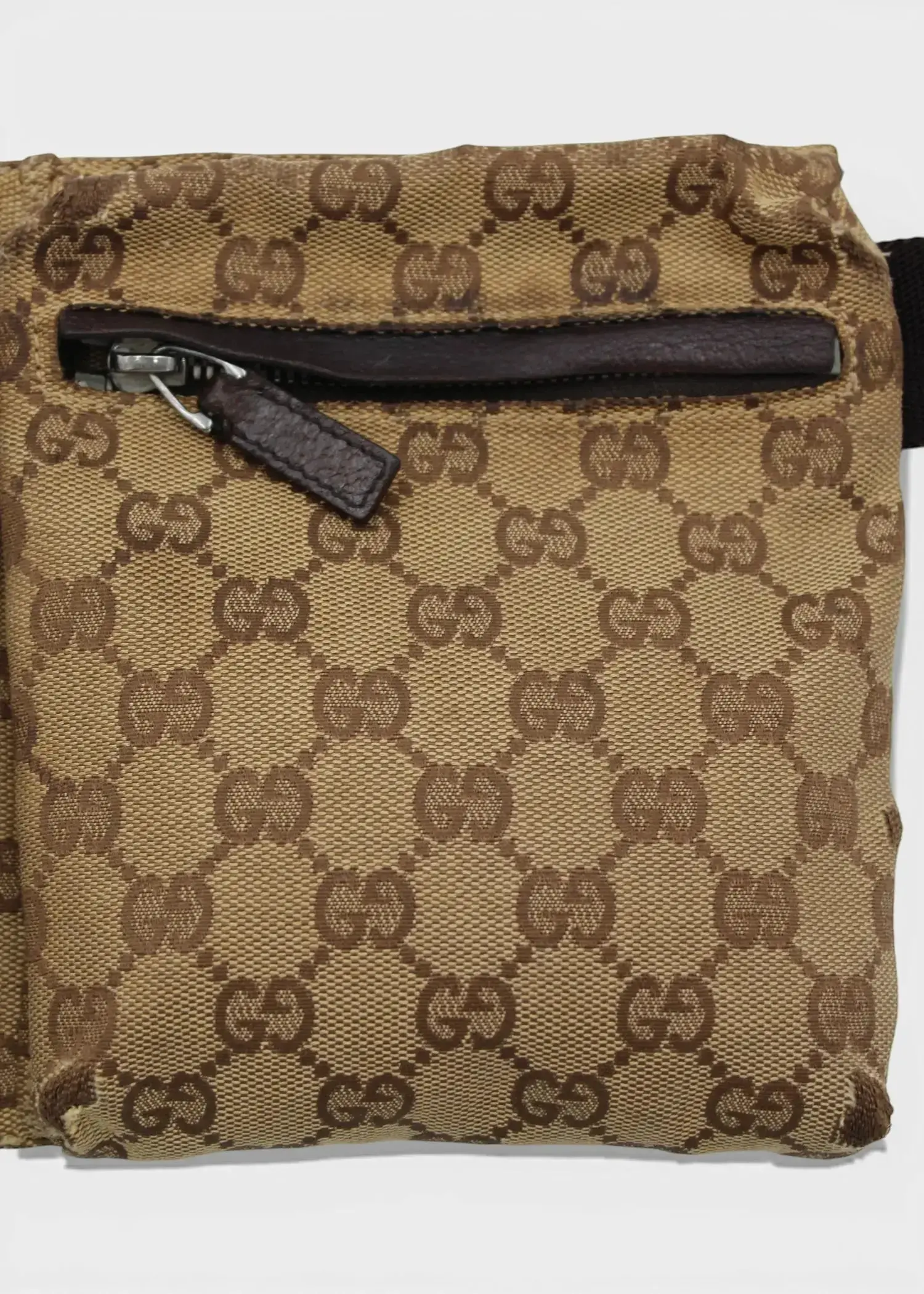 Preloved | Gucci GG Monogram Bæltetaske i Brun Canvas Gucci