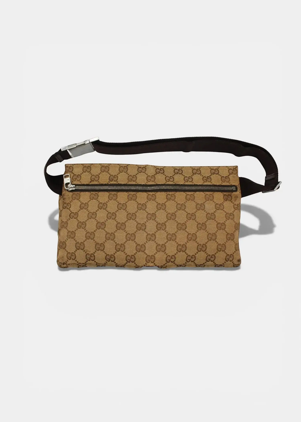 Preloved | Gucci GG Monogram Bæltetaske i Brun Canvas Gucci