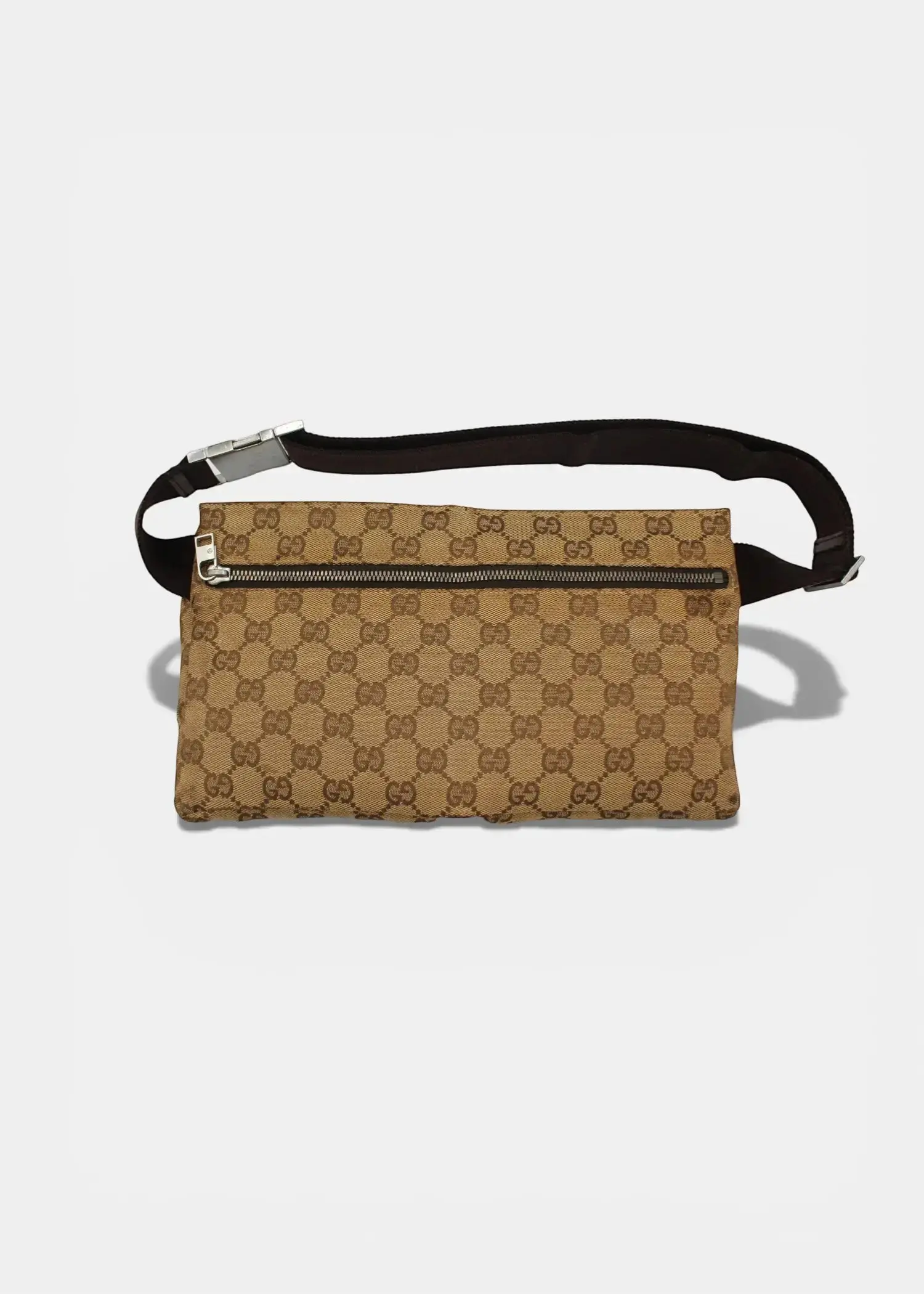 Preloved | Gucci GG Monogram Bæltetaske i Brun Canvas Gucci