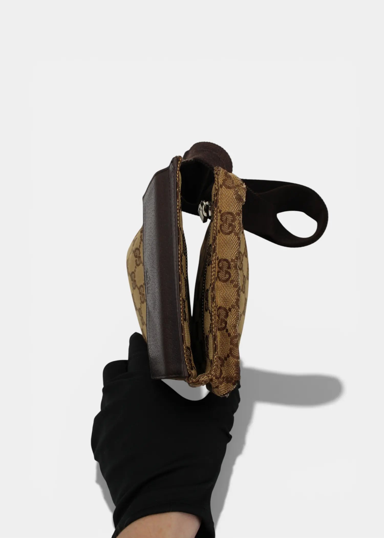 Preloved | Gucci GG Monogram Bæltetaske i Brun Canvas